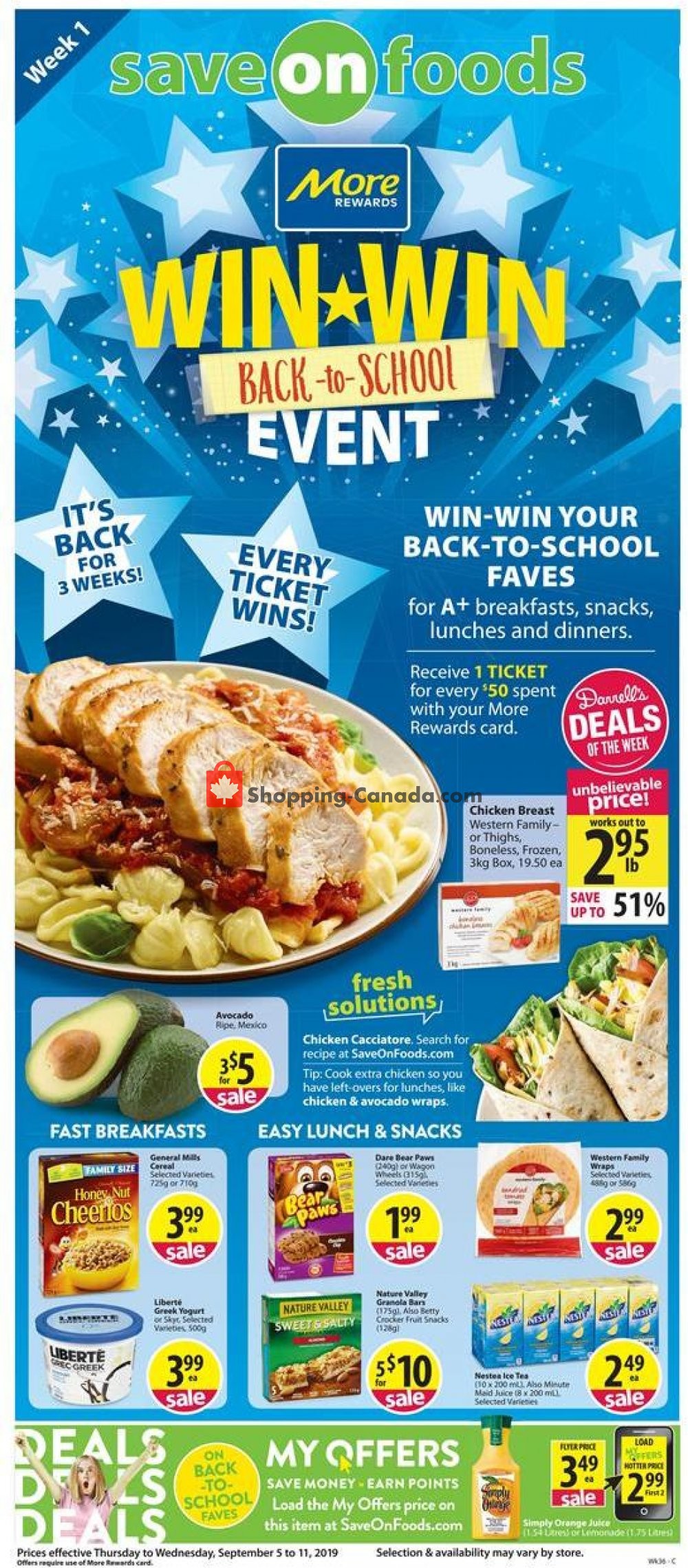 Save On Foods flyer from Thursday September 5, 2019 to Wednesday September 11, 2019 - page 1