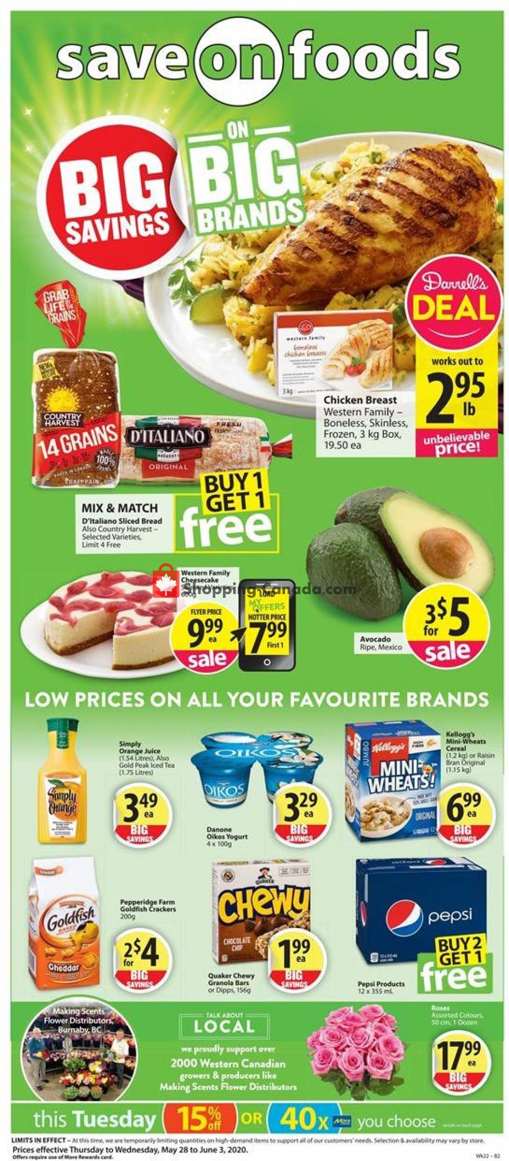 Save On Foods flyer from Thursday May 28, 2020 to Wednesday June 3, 2020 - page 1
