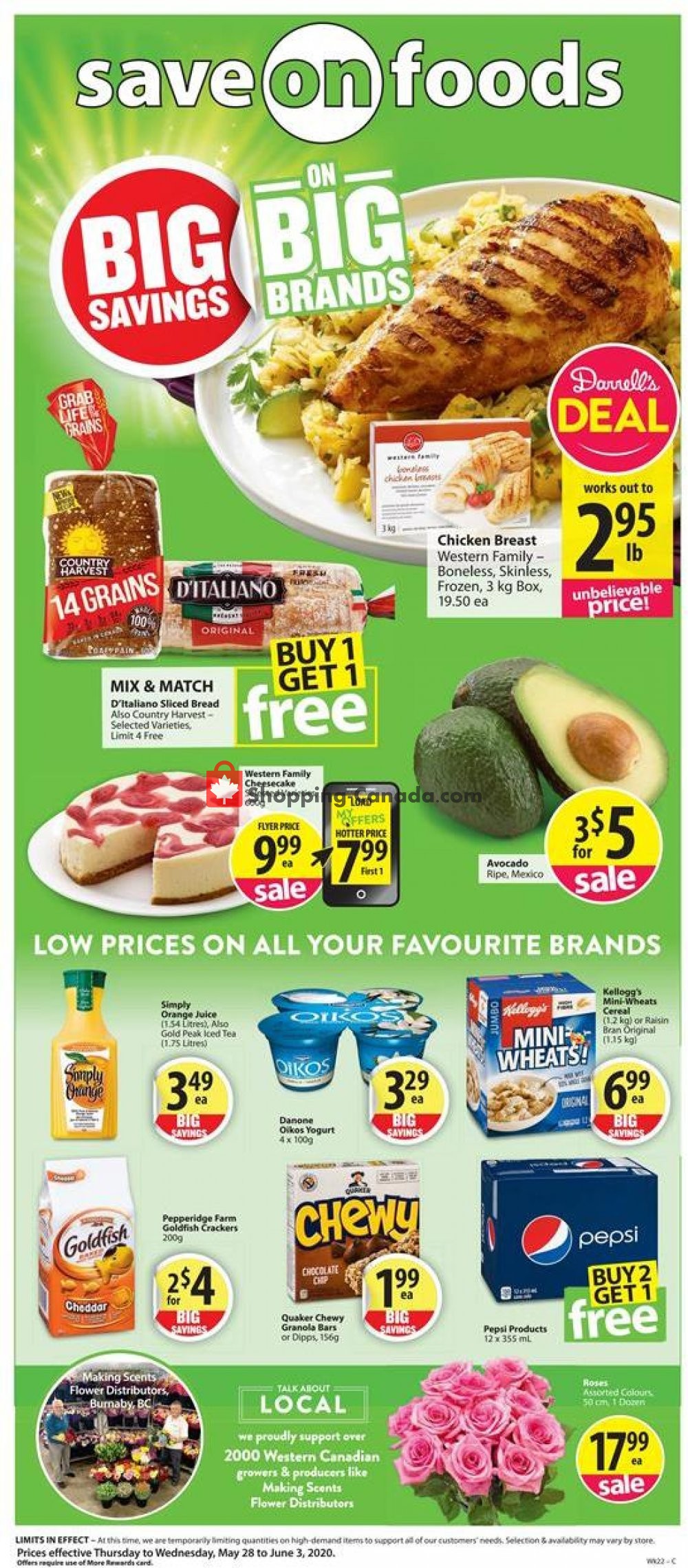 Save On Foods flyer from Thursday May 28, 2020 to Wednesday June 3, 2020 - page 1