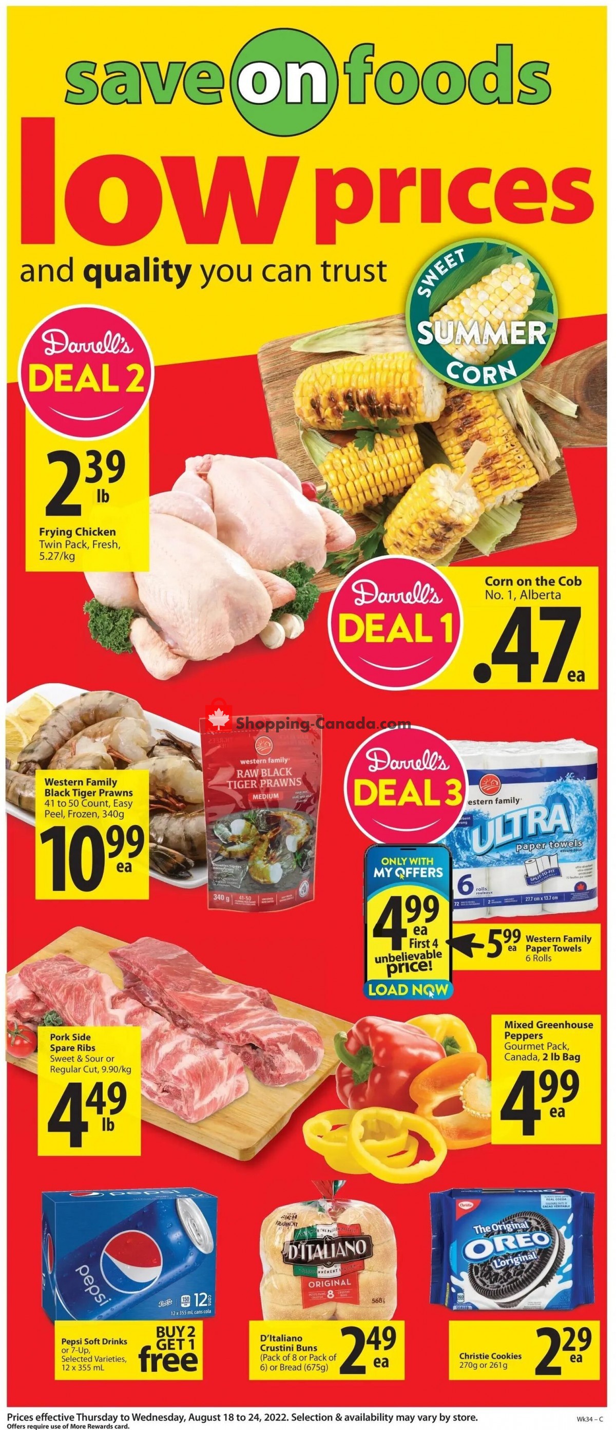 Save On Foods Canada, flyer (Darrell's Deal SK) August 18 August