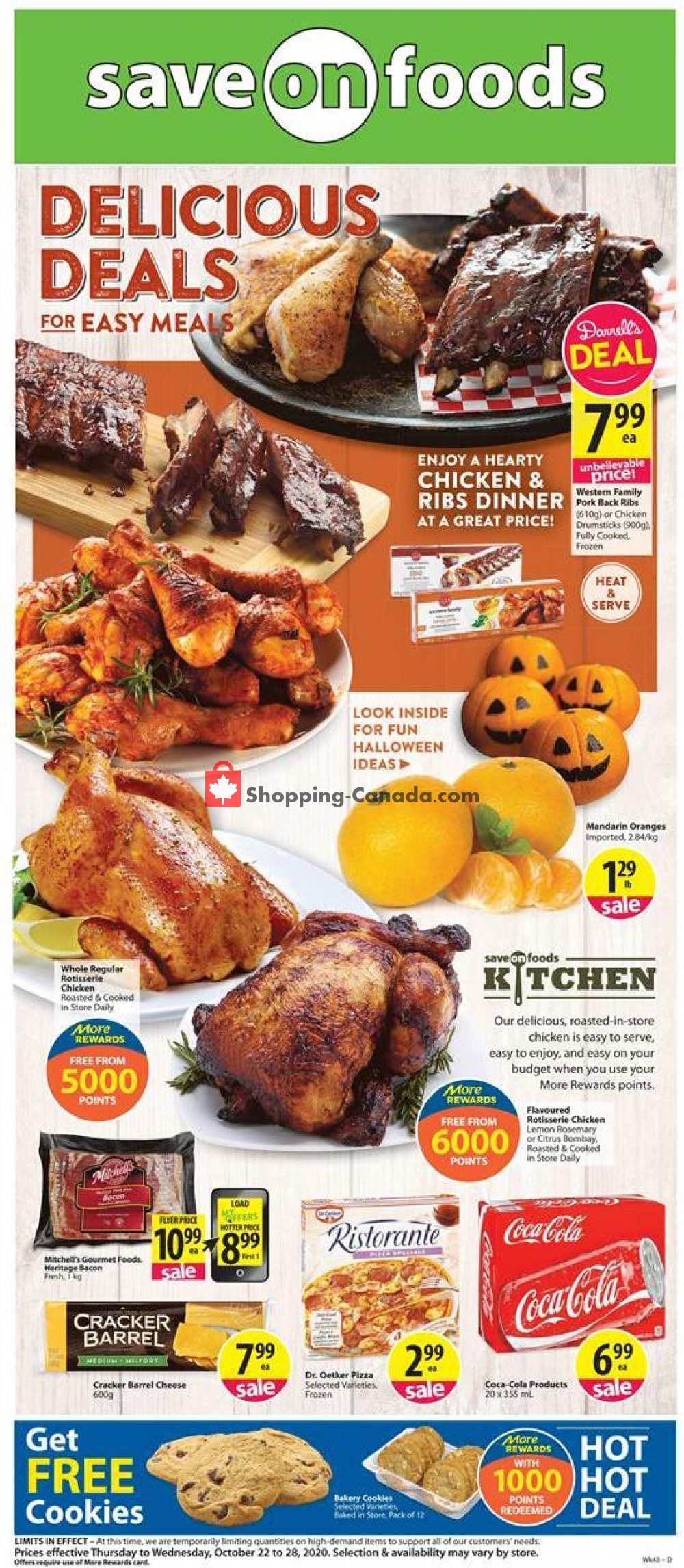 Save On Foods flyer from Thursday October 22, 2020 to Wednesday October 28, 2020 - page 1