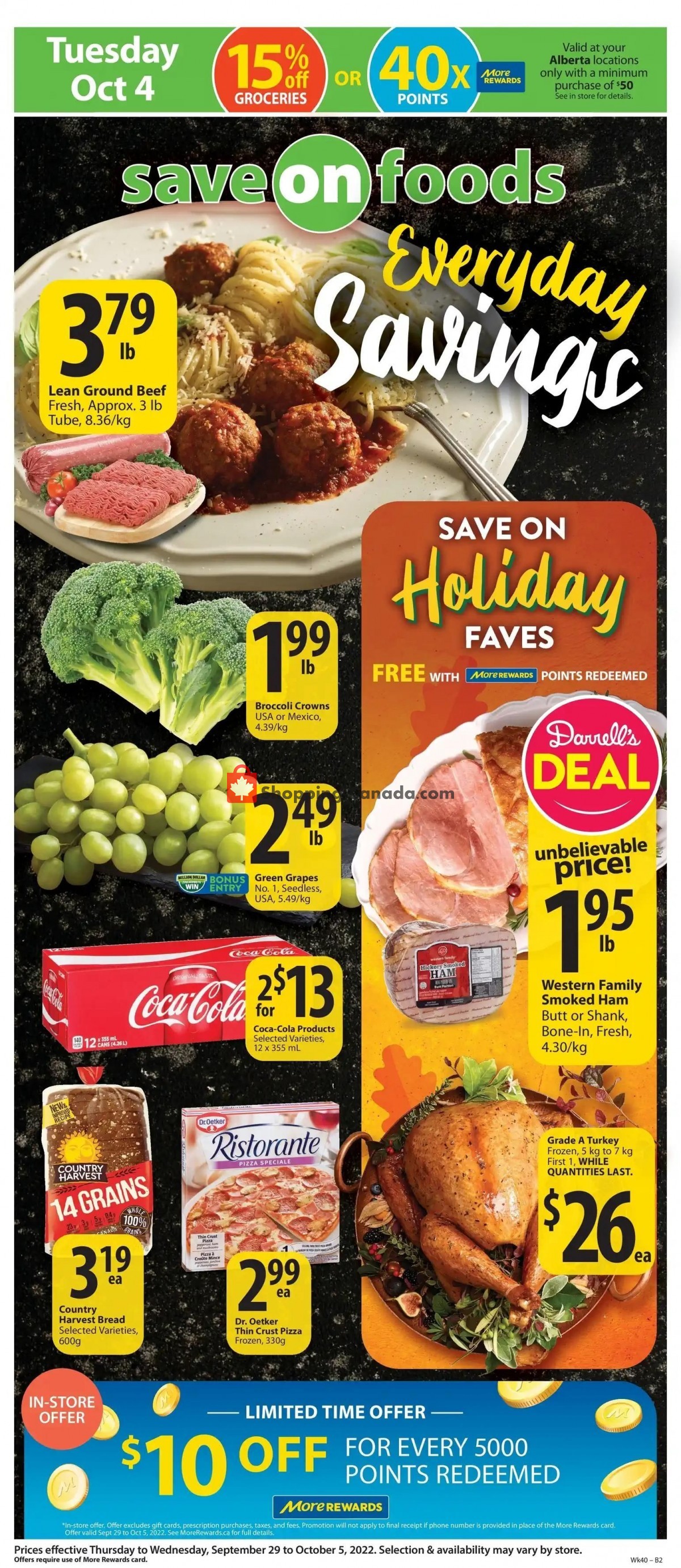 Save On Foods Canada, flyer (Everyday Savings AB) September 29