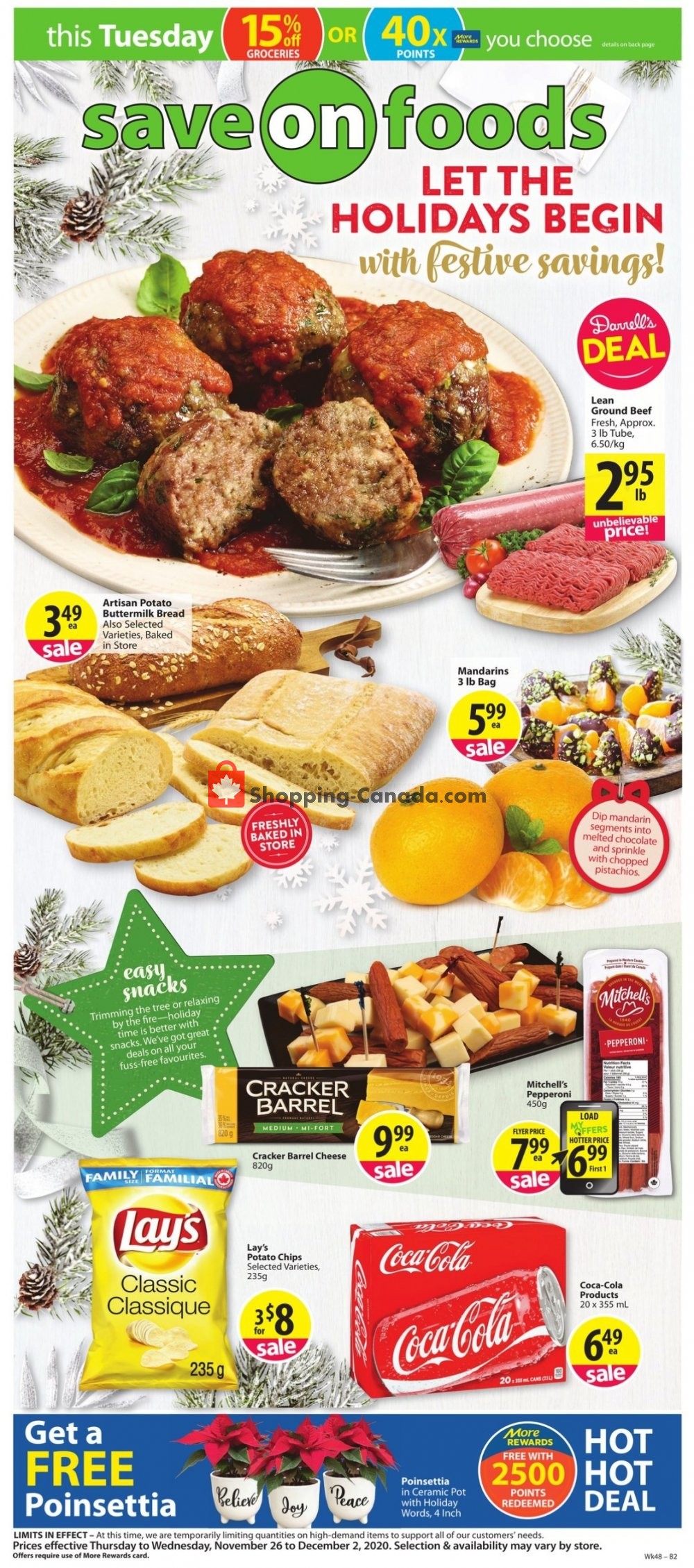 Save On Foods Canada, flyer (Festive Savings MB) November 26