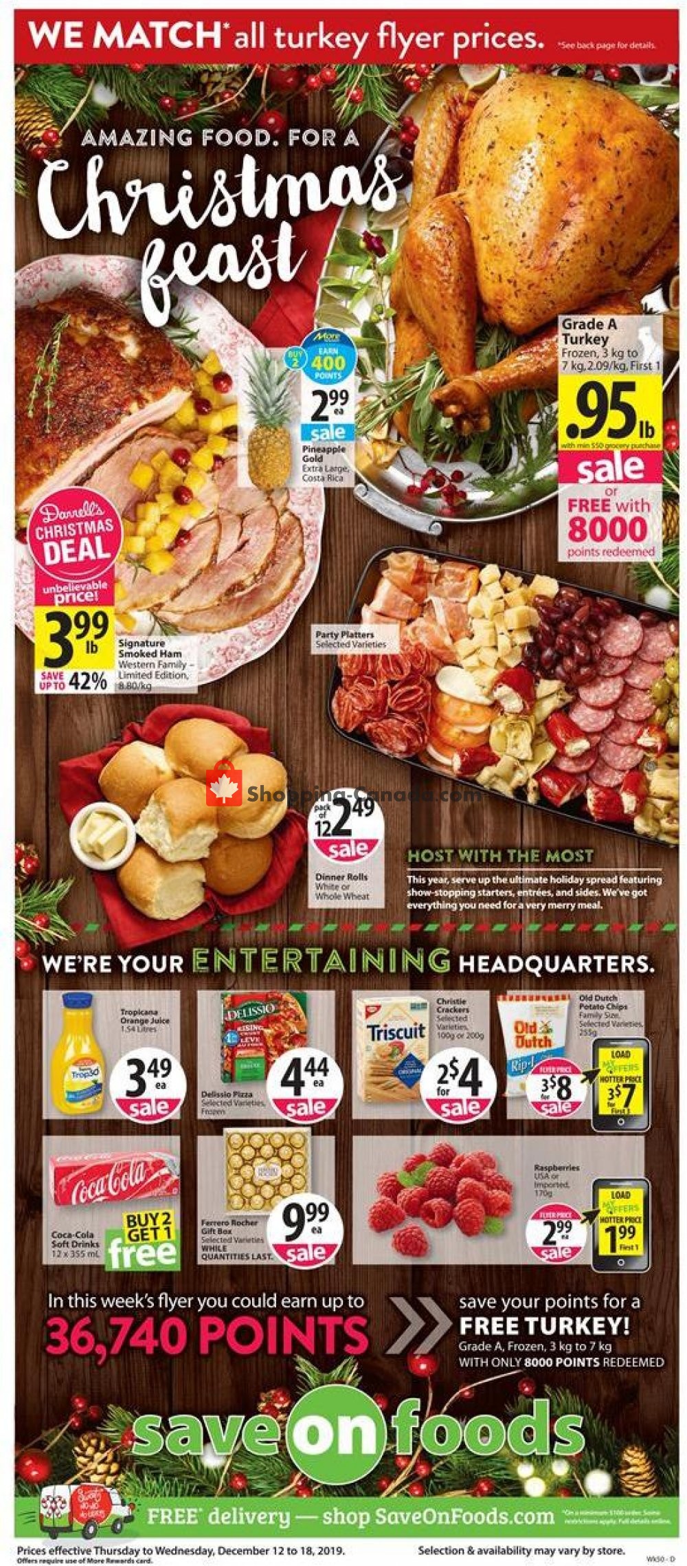 Save On Foods flyer from Thursday December 12, 2019 to Wednesday December 18, 2019 - page 1