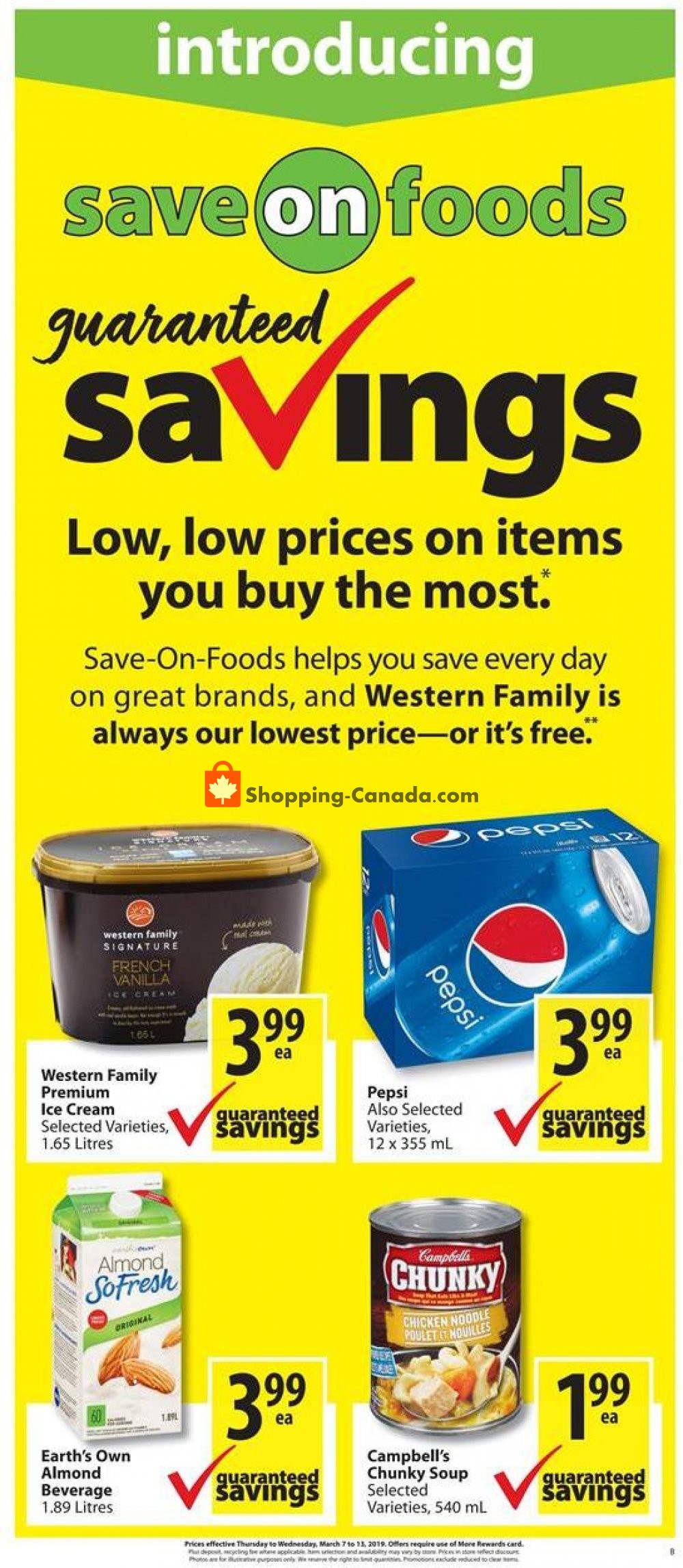 Save On Foods flyer from Thursday March 7, 2019 to Wednesday March 13, 2019 - page 1