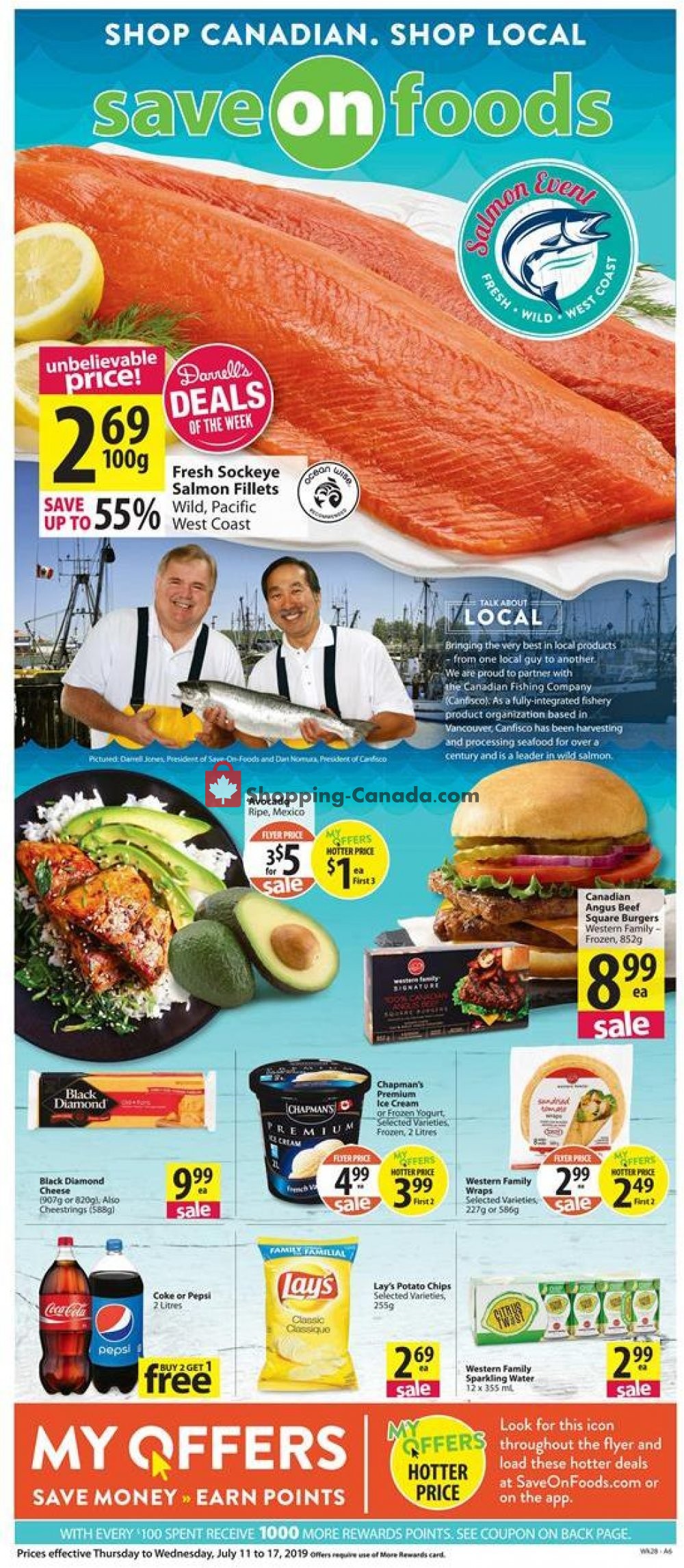 Save On Foods flyer from Thursday July 11, 2019 to Wednesday July 17, 2019 - page 1