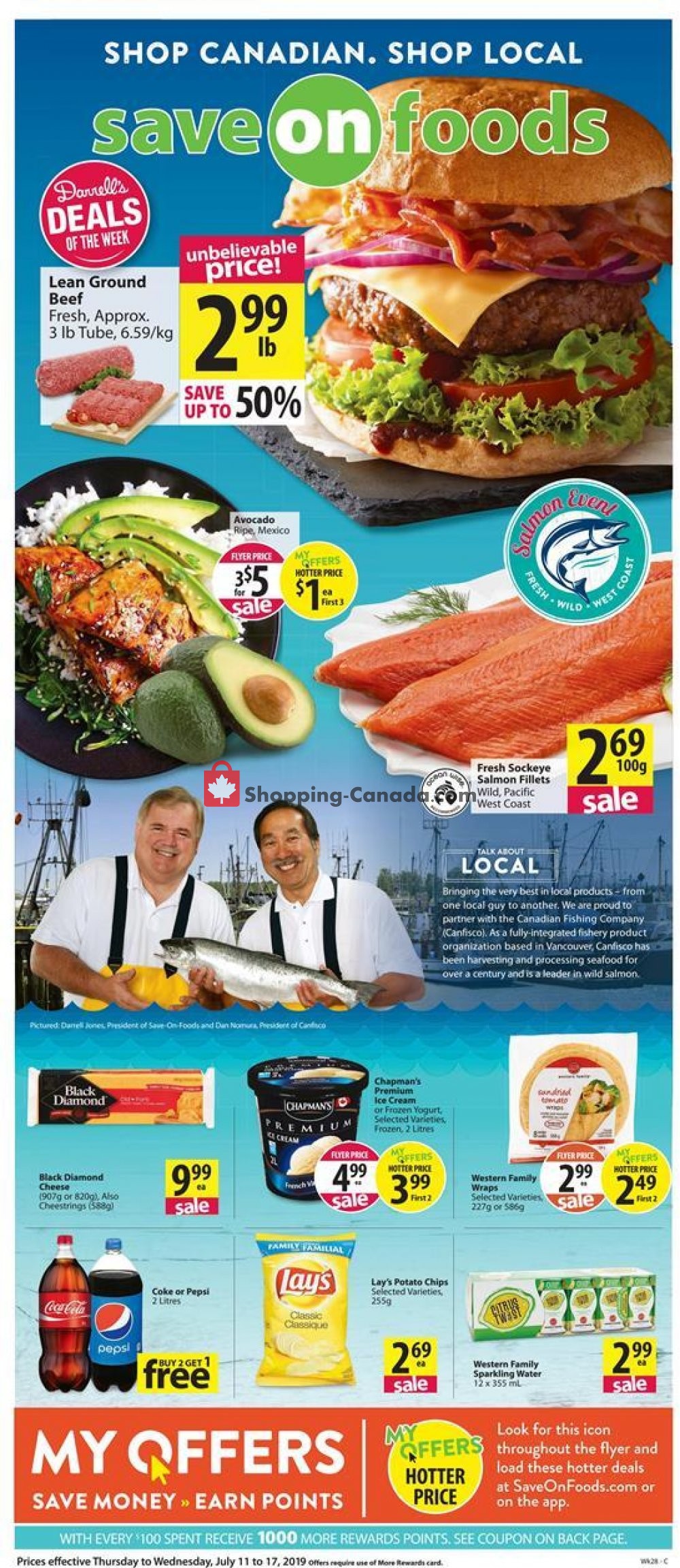 Save On Foods flyer from Thursday July 11, 2019 to Wednesday July 17, 2019 - page 1