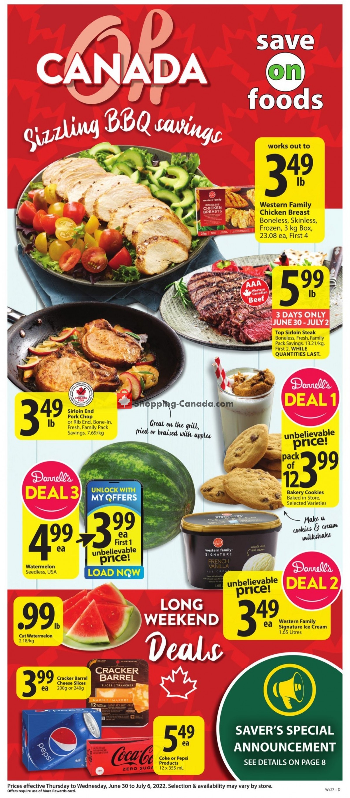Save On Foods Canada, flyer (Sizzling BBQ Savings MB) June 30