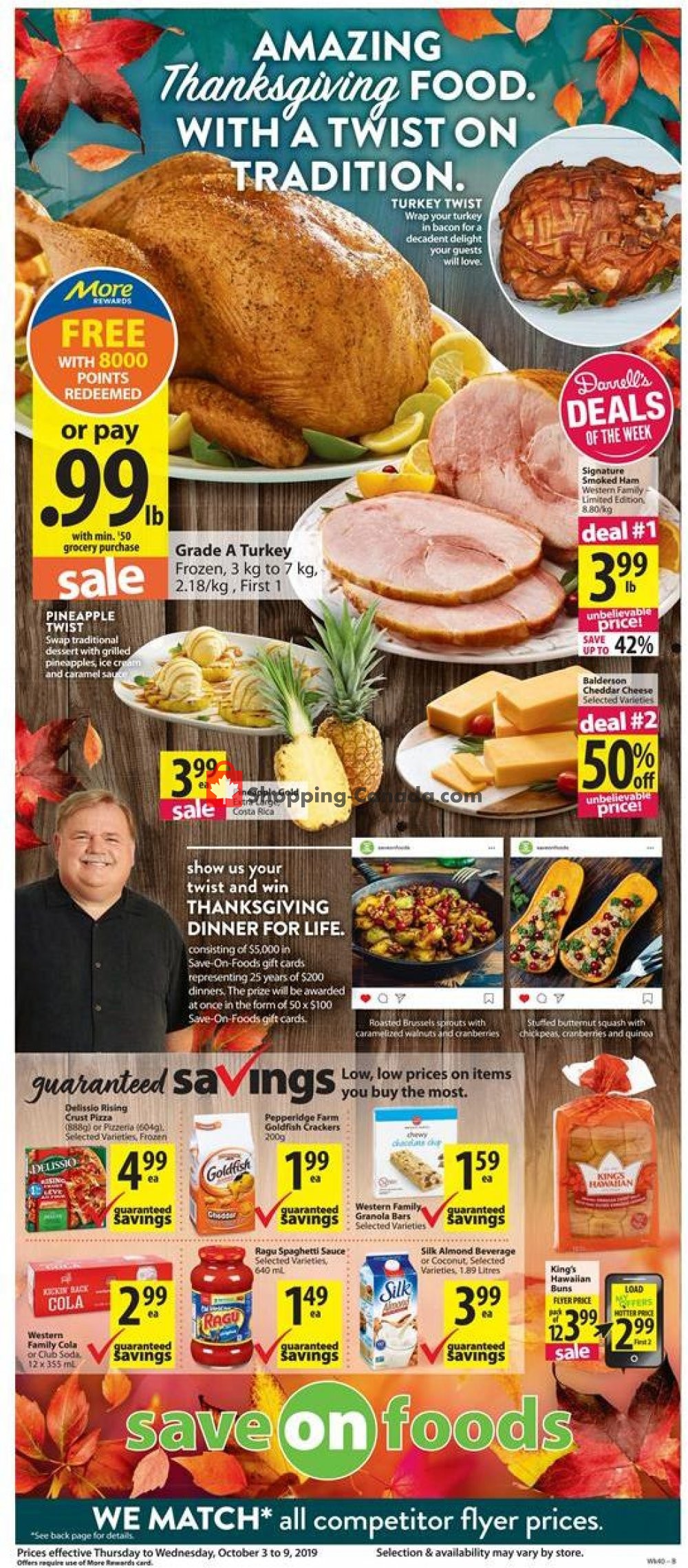 Save On Foods flyer from Thursday October 3, 2019 to Wednesday October 9, 2019 - page 1