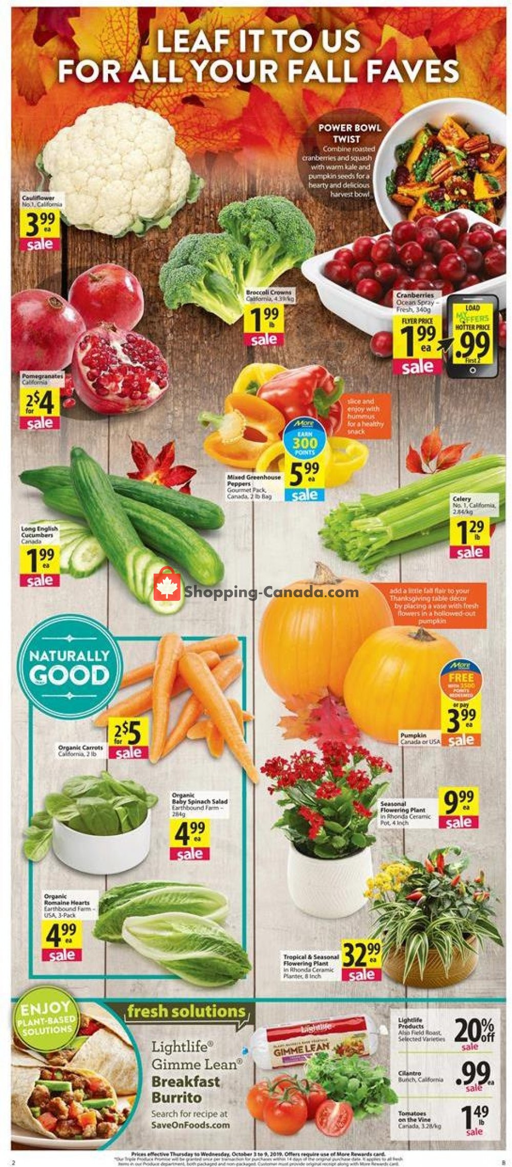 Save On Foods flyer from Thursday October 3, 2019 to Wednesday October 9, 2019 - page 2
