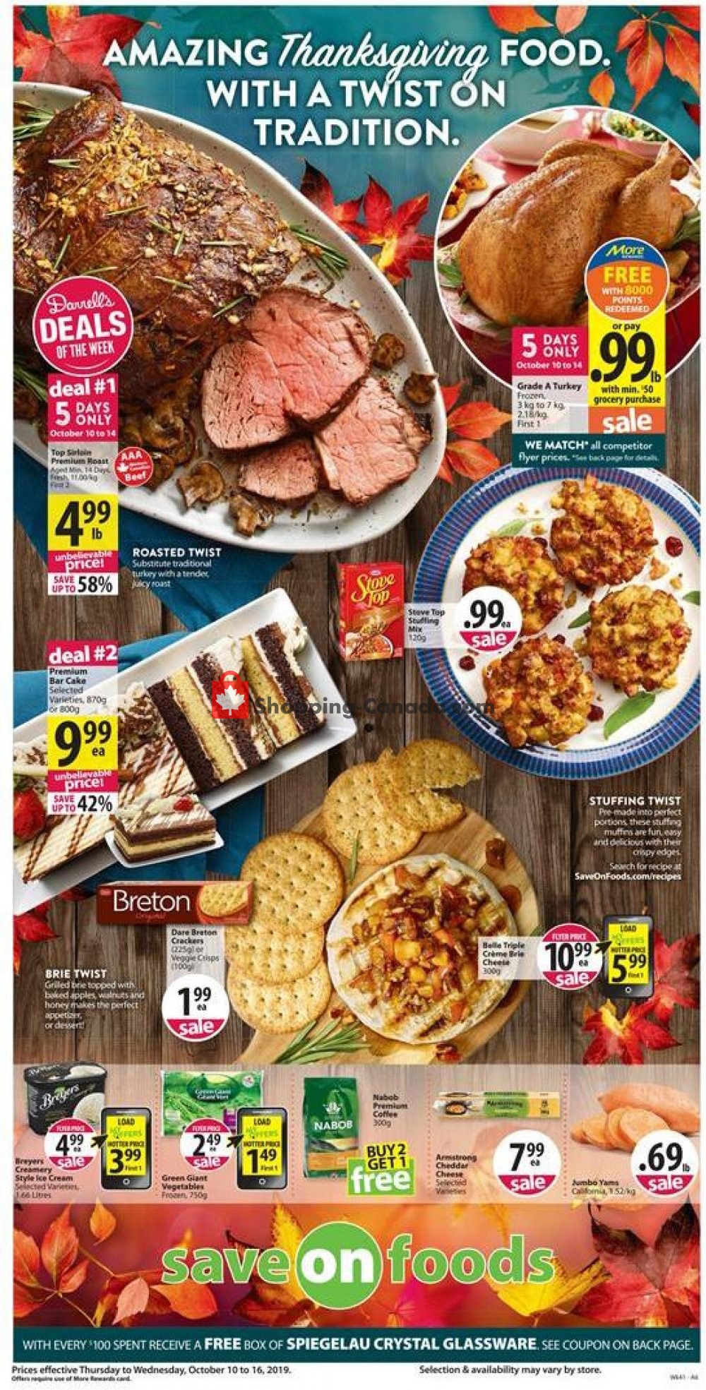 Save On Foods flyer from Thursday October 10, 2019 to Wednesday October 16, 2019 - page 1