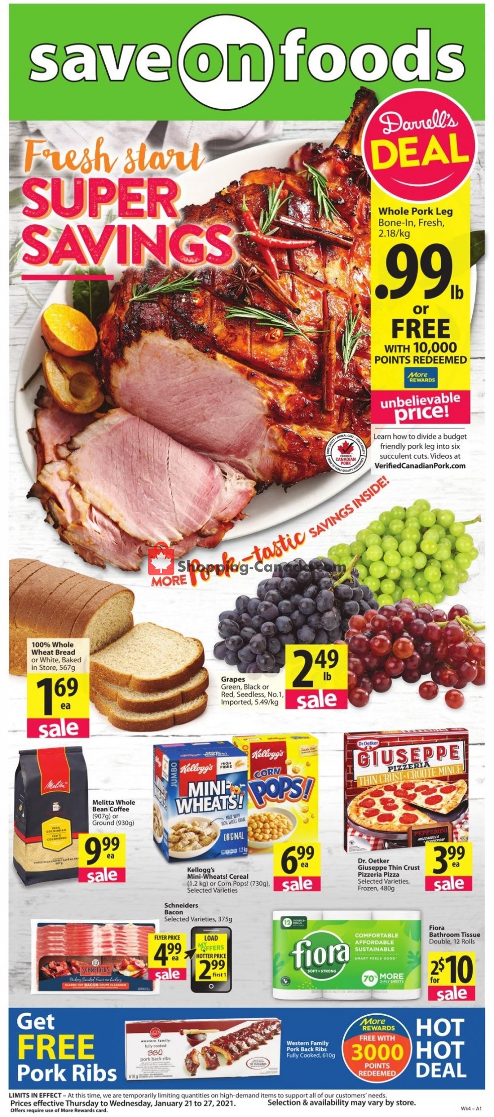 Save On Foods flyer from Thursday January 21, 2021 to Wednesday January 27, 2021 - page 1
