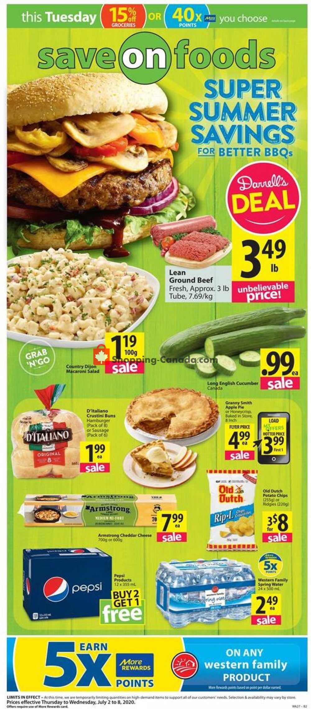 Save On Foods flyer from Thursday July 2, 2020 to Wednesday July 8, 2020 - page 1