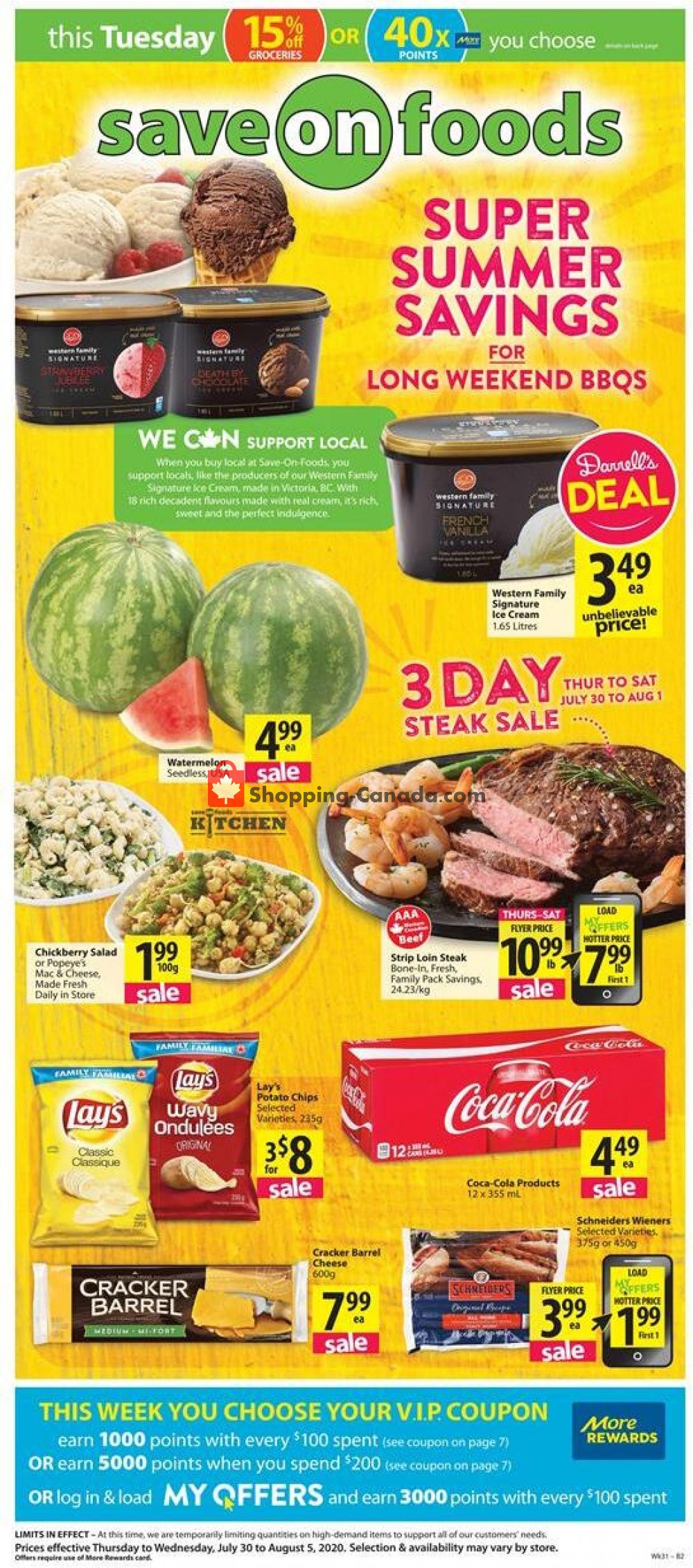 Save On Foods flyer from Thursday July 30, 2020 to Wednesday August 5, 2020 - page 1