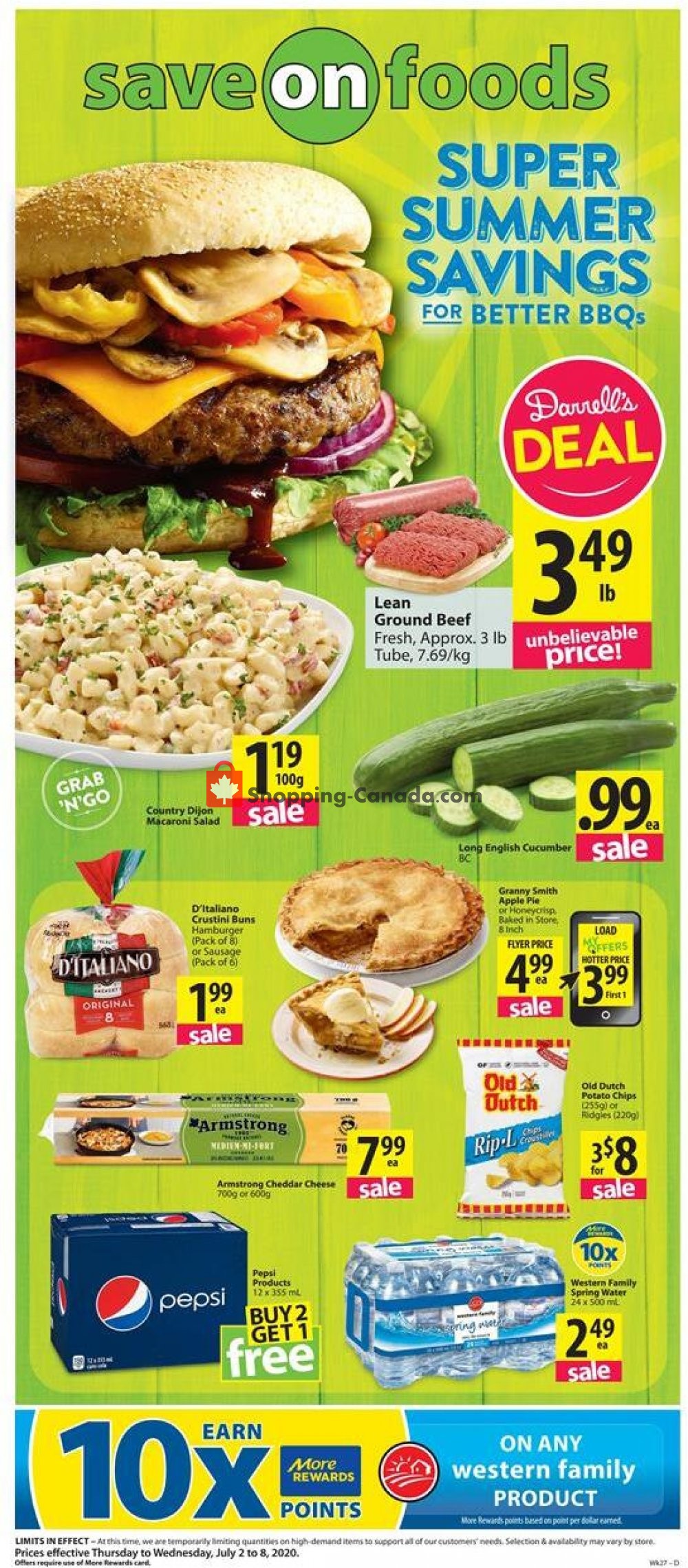 Save On Foods flyer from Thursday July 2, 2020 to Wednesday July 8, 2020 - page 1