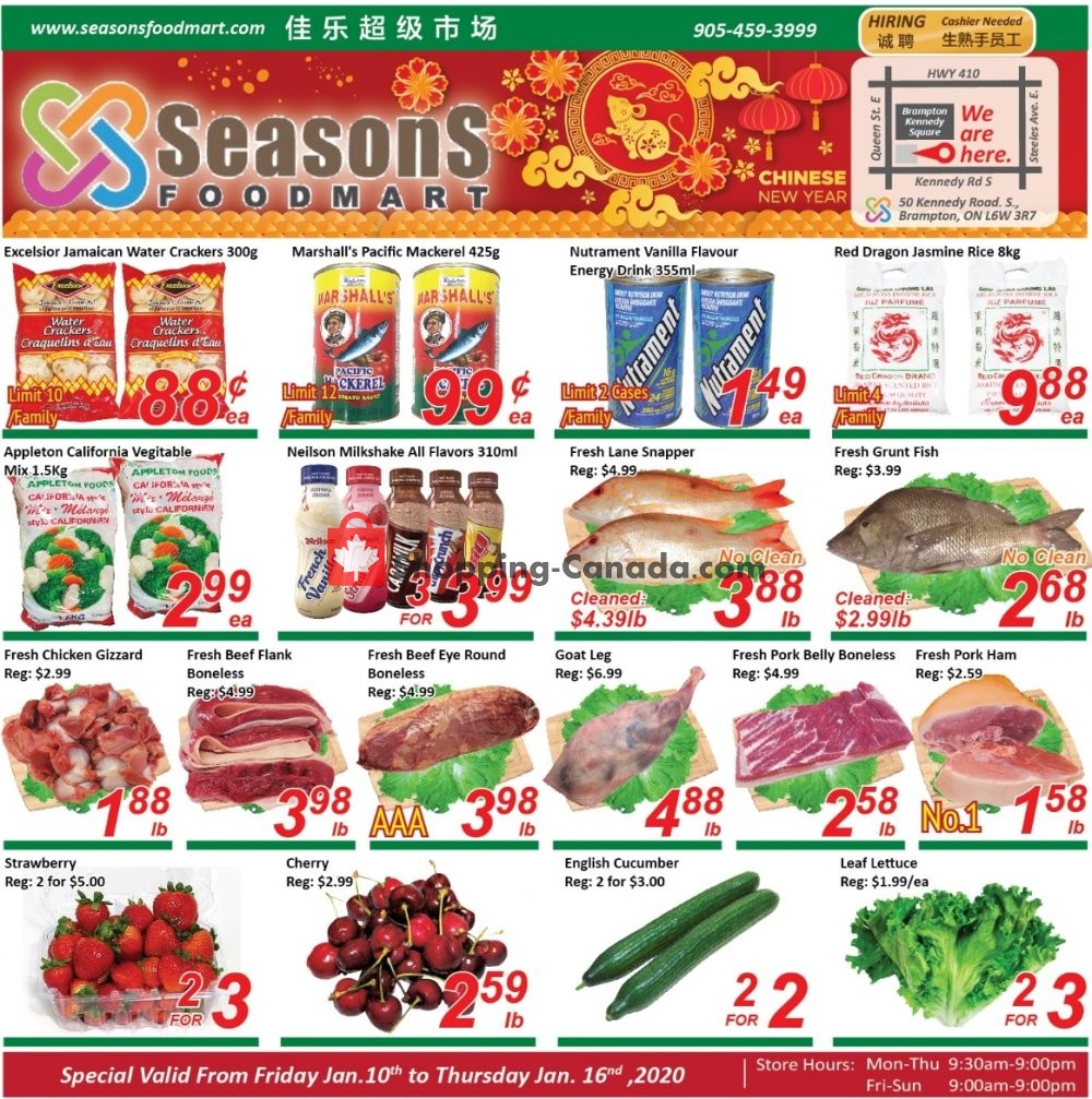 Seasons Food Mart flyer from Friday January 10, 2020 to Thursday January 16, 2020 - page 1
