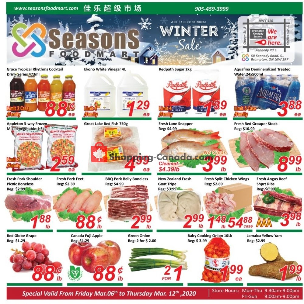 Seasons Food Mart Canada, flyer (Special Offer Brampton Store