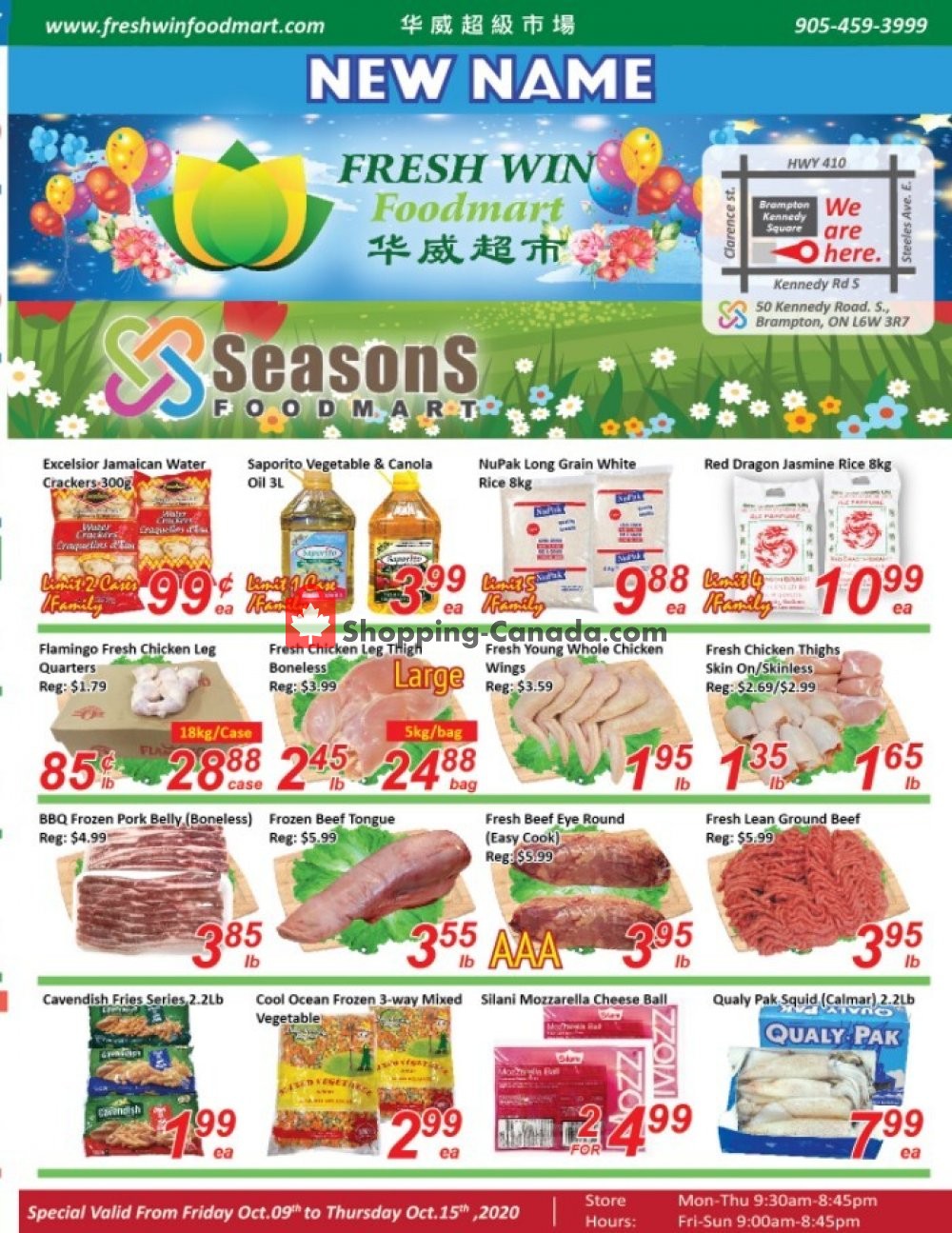 Seasons Food Mart flyer from Friday October 9, 2020 to Thursday October 15, 2020 - page 1