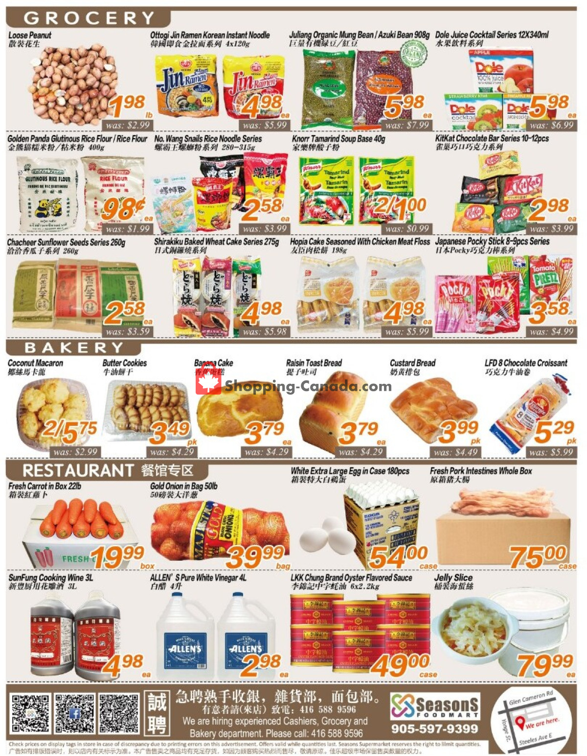 Seasons Food Mart Canada, flyer (Special Offer Yonge) January 5