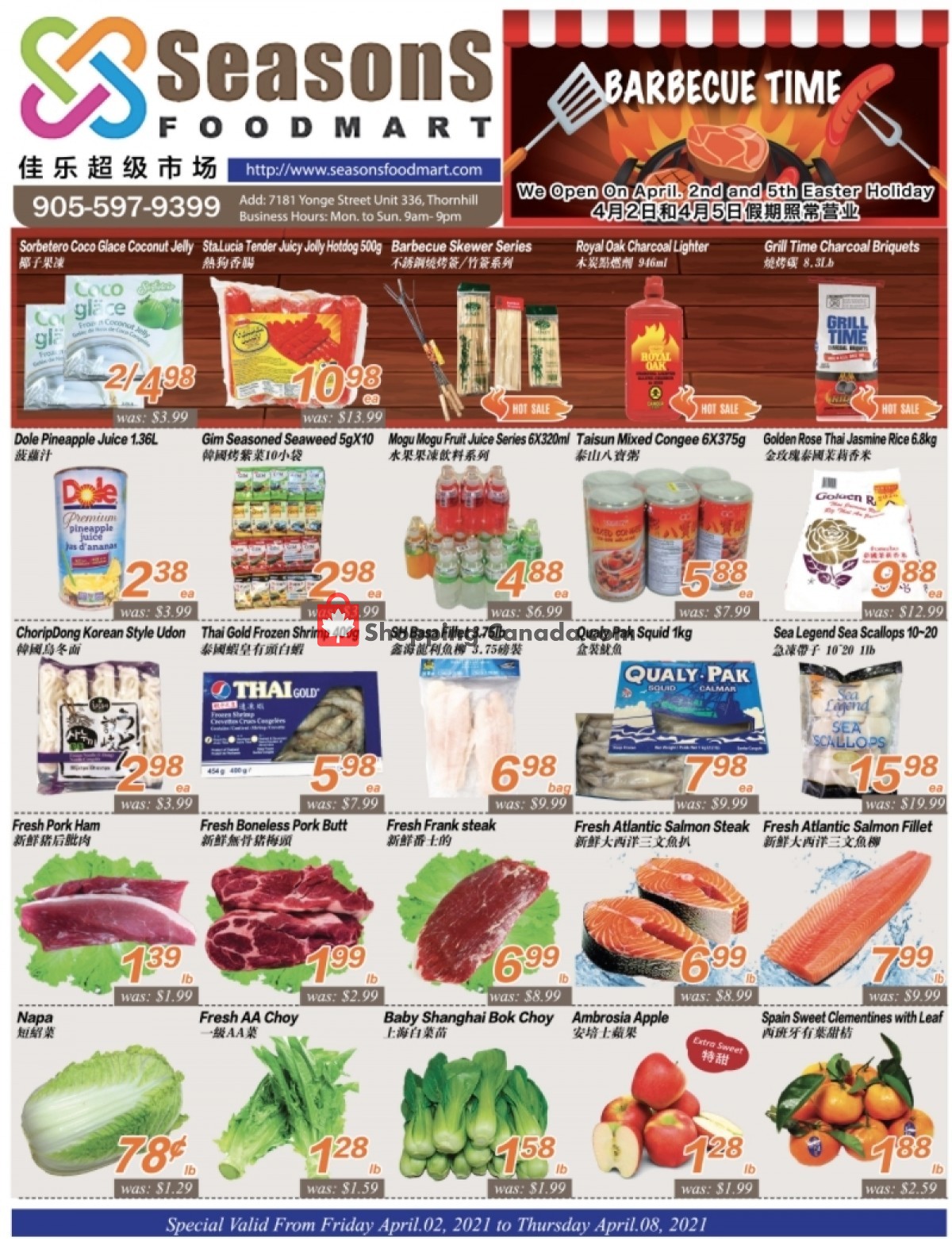 Seasons Food Mart flyer from Friday April 2, 2021 to Thursday April 8, 2021 - page 1