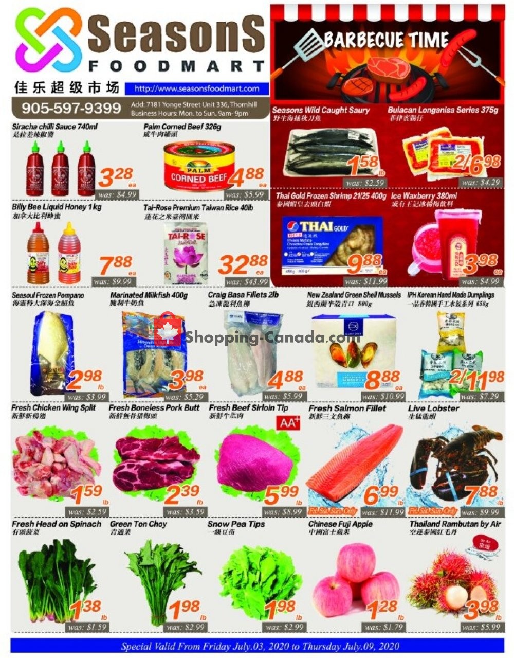 Seasons Food Mart flyer from Friday July 3, 2020 to Thursday July 9, 2020 - page 1