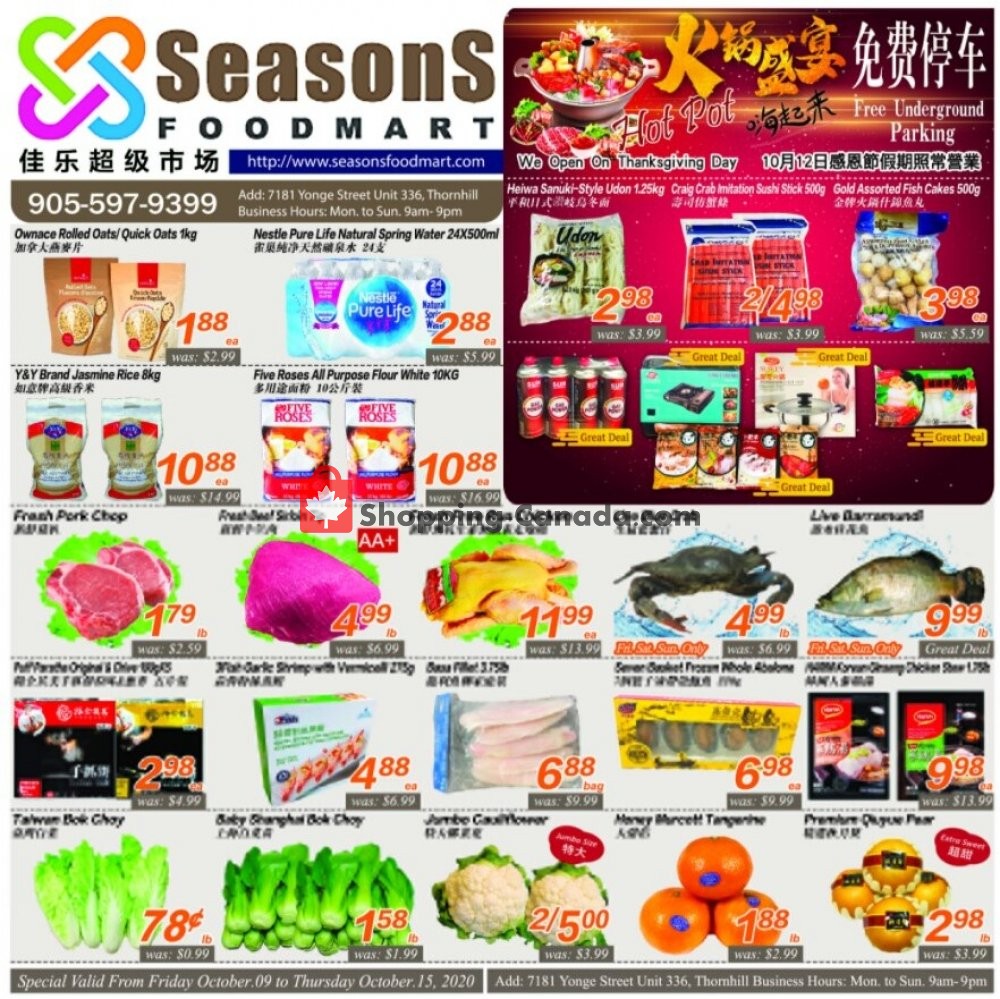 Seasons Food Mart Canada, flyer (Special Offer Yonge Store