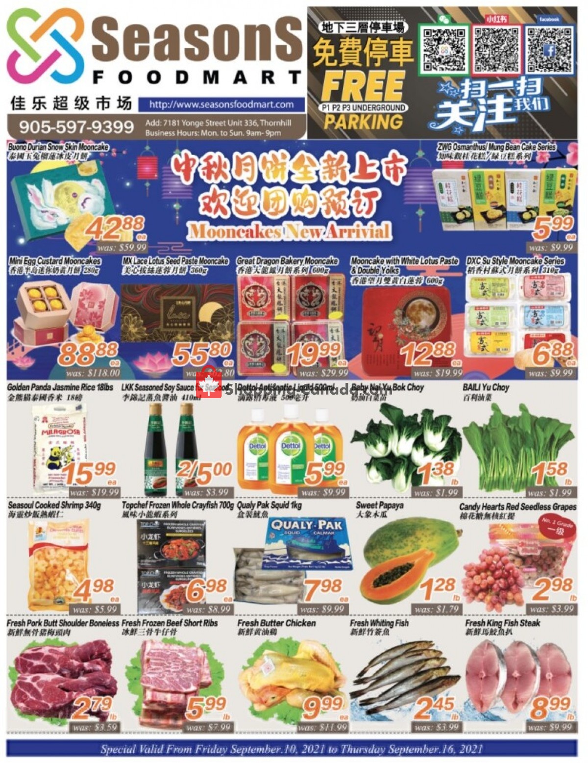 Seasons Food Mart flyer from Friday September 10, 2021 to Thursday September 16, 2021 - page 1