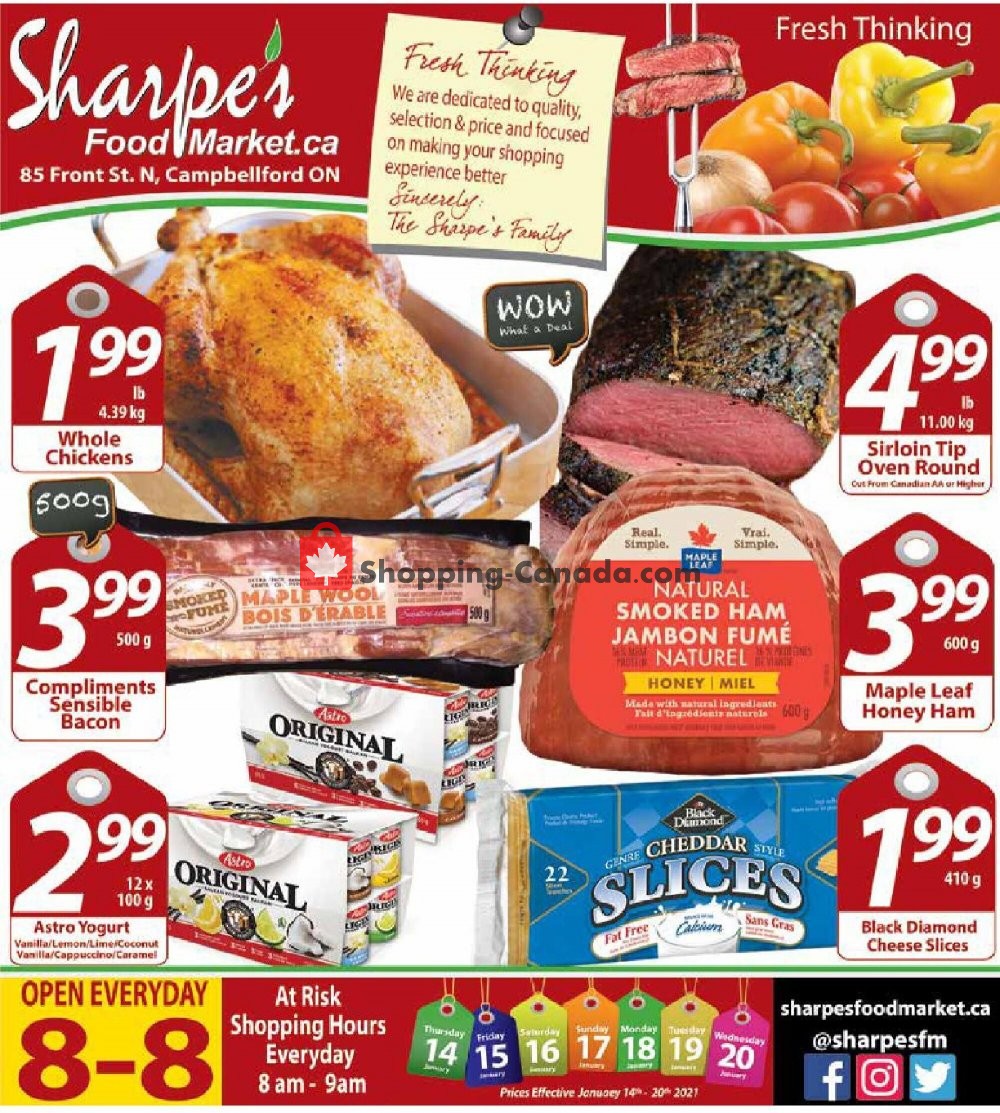 Sharpe's Food Market flyer from Thursday January 14, 2021 to Wednesday January 20, 2021 - page 1
