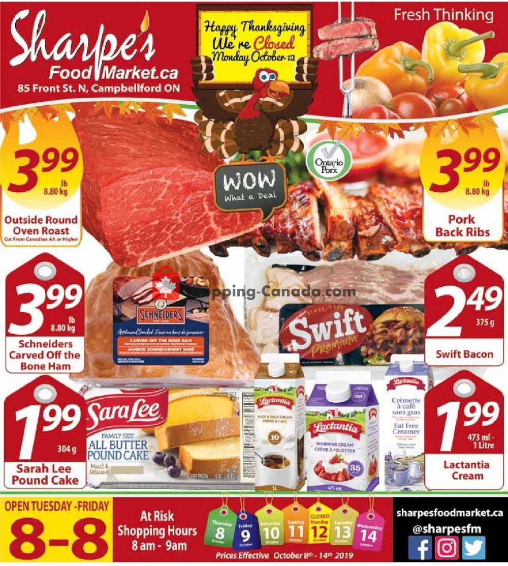Sharpe's Food Market flyer from Thursday October 8, 2020 to Wednesday October 14, 2020 - page 1