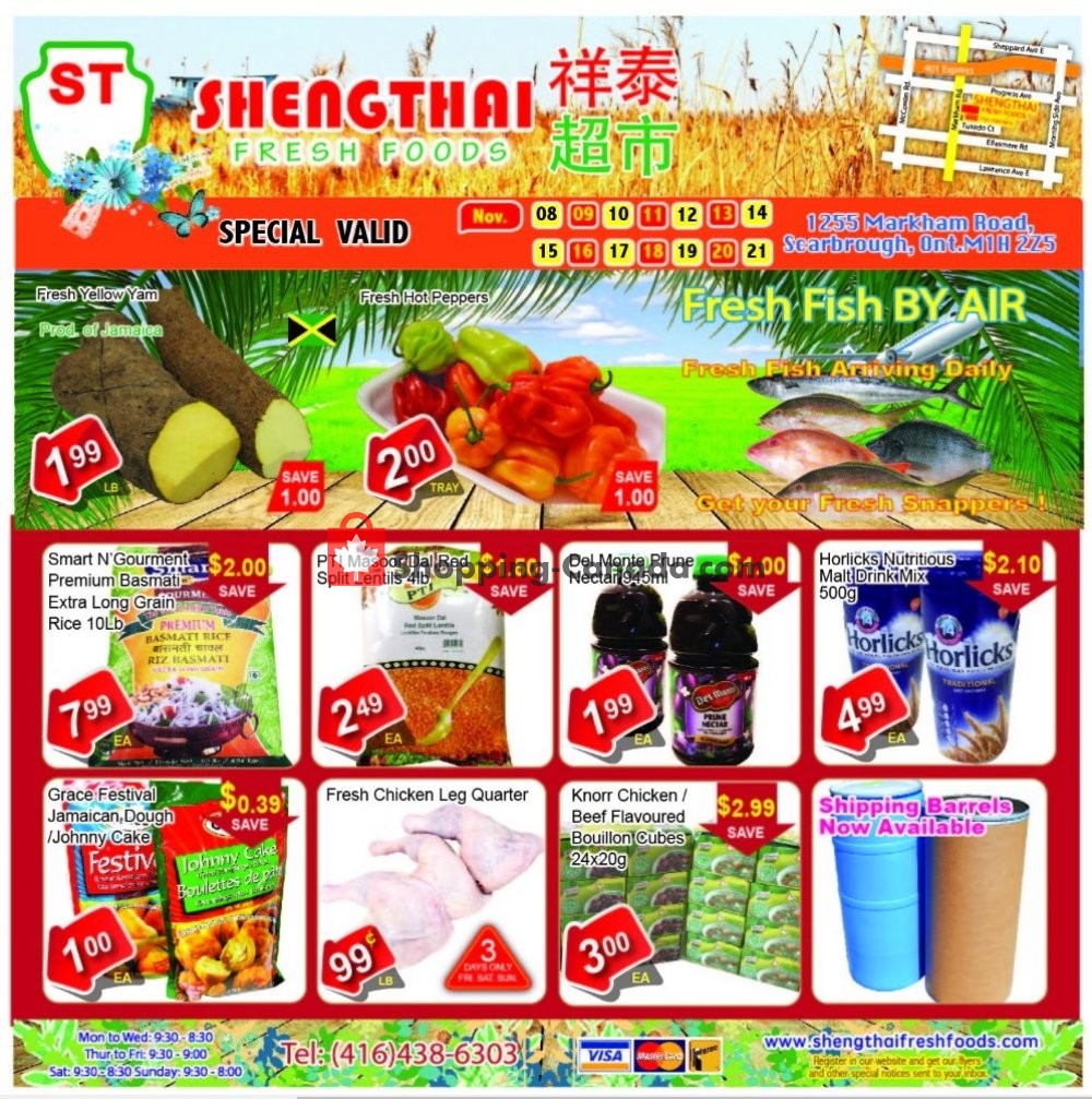 Shengthai Fresh Foods flyer from Friday November 8, 2019 to Thursday November 21, 2019 - page 1