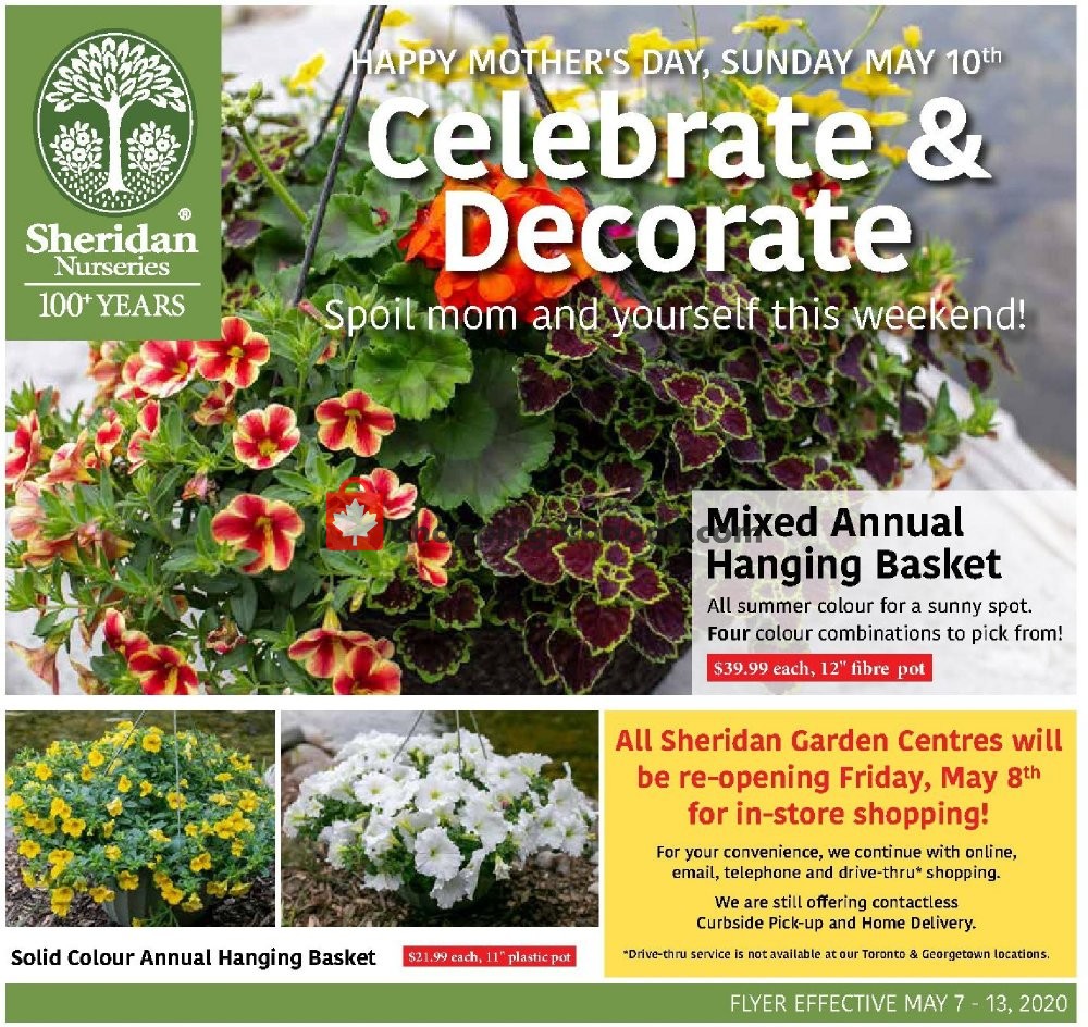 Sheridan Nurseries Canada, flyer (Celebrate And Decorate) May 7