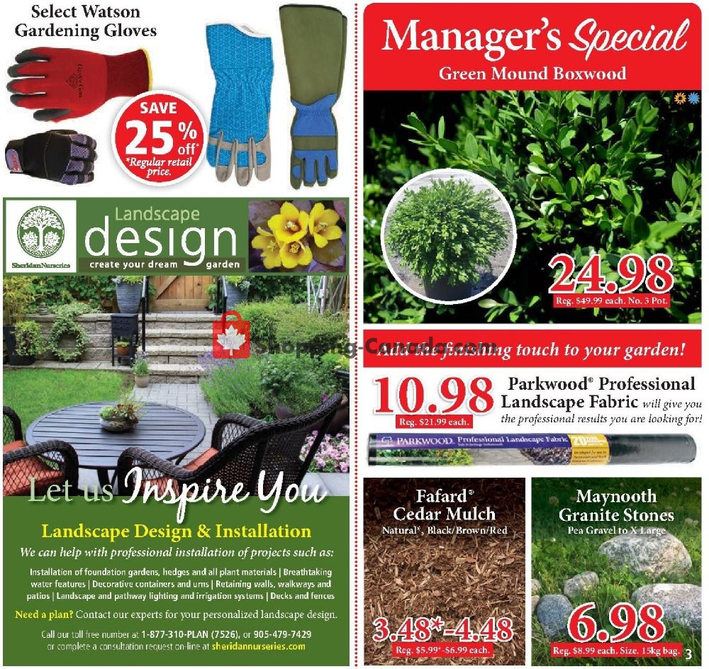 Sheridan Nurseries Canada, flyer (Sit Back And Relax