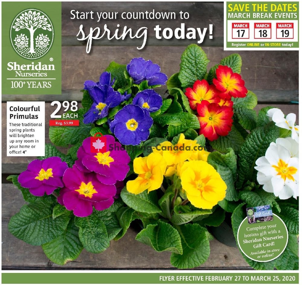 Sheridan Nurseries Canada, flyer (Special Offer) February 27 March
