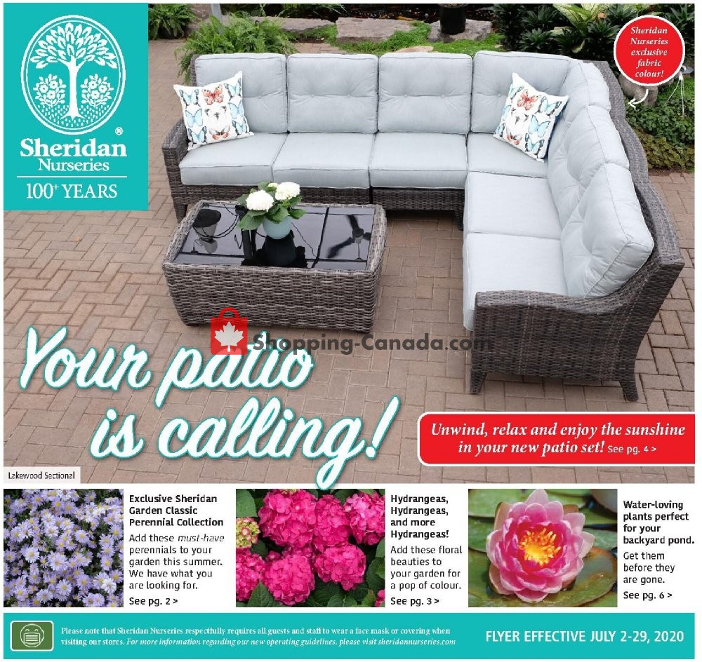 Sheridan Nurseries flyer from Thursday July 2, 2020 to Wednesday July 29, 2020 - page 1