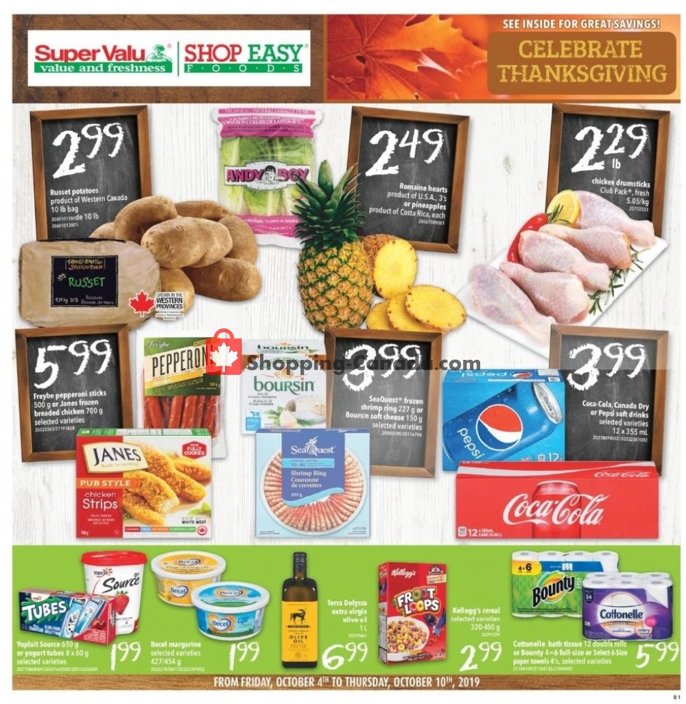Shop Easy Foods & SuperValu flyer from Friday October 4, 2019 to Thursday October 10, 2019 - page 1