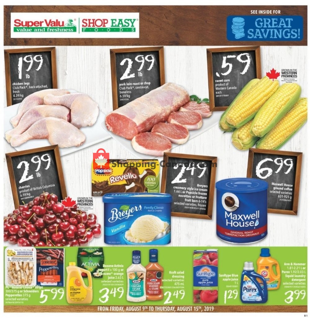 Shop Easy Foods & SuperValu flyer from Friday August 9, 2019 to Thursday August 15, 2019 - page 1