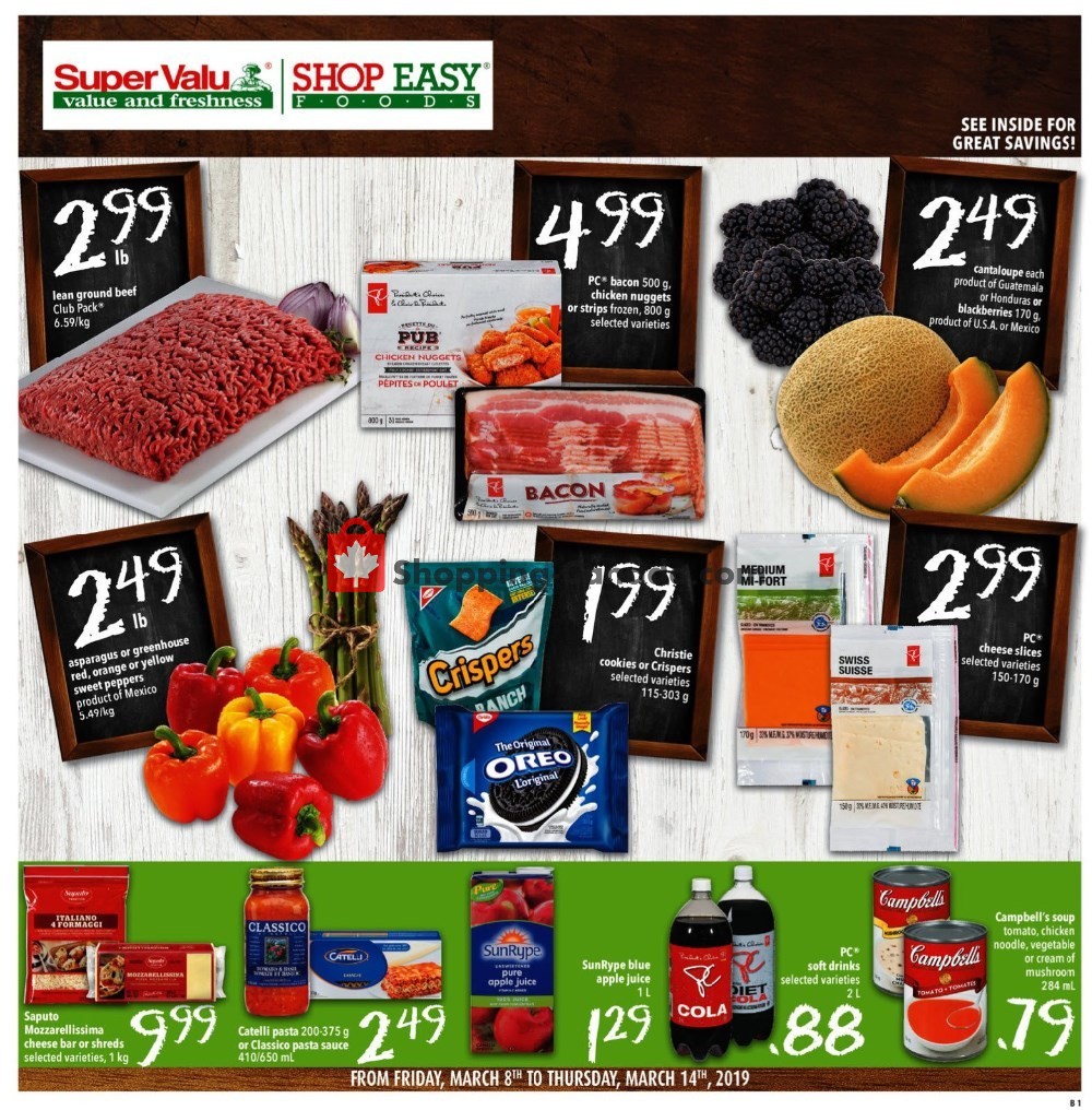 Shop Easy Foods & SuperValu flyer from Friday March 8, 2019 to Thursday March 14, 2019 - page 1