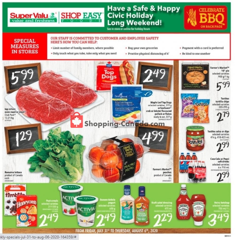 Shop Easy Foods & SuperValu flyer from Friday July 31, 2020 to Thursday August 6, 2020 - page 1