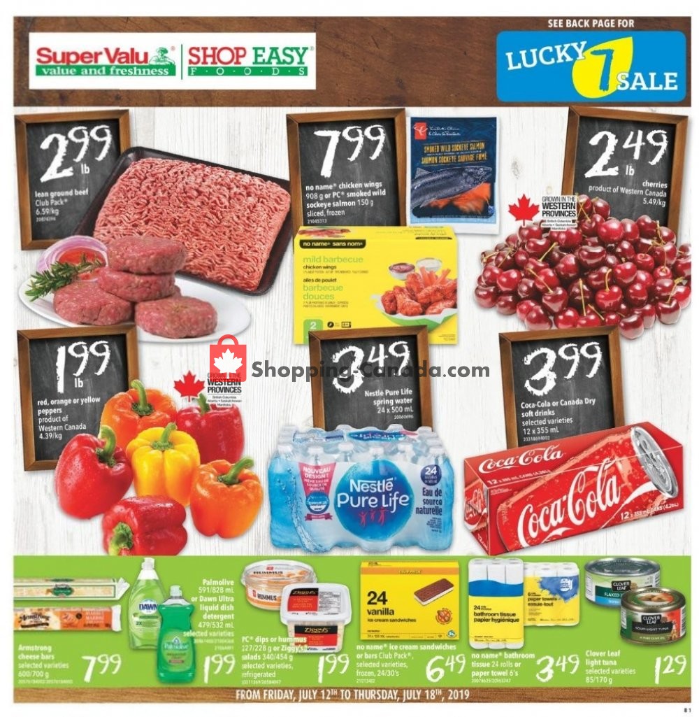 Shop Easy Foods & SuperValu flyer from Friday July 12, 2019 to Thursday July 18, 2019 - page 1