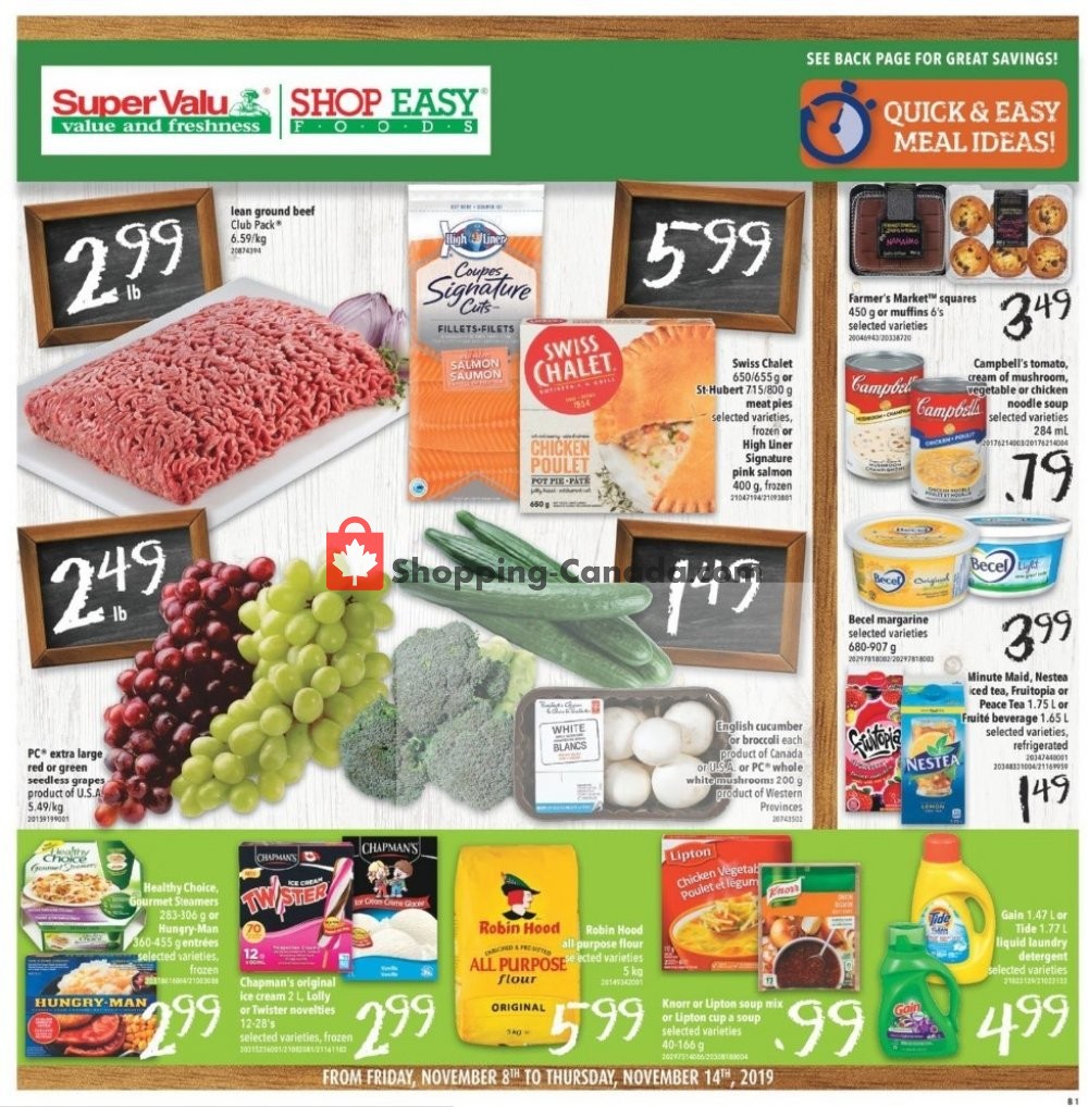 Shop Easy Foods & SuperValu flyer from Friday November 8, 2019 to Thursday November 14, 2019 - page 1