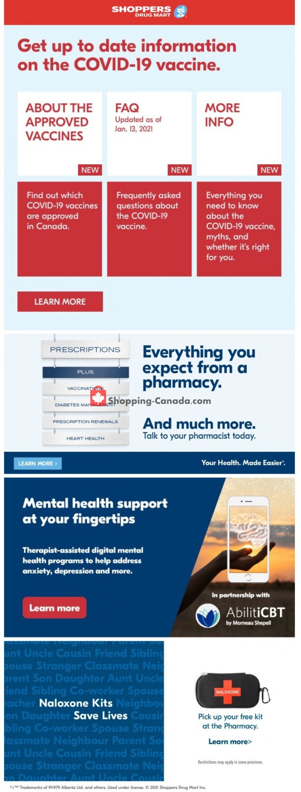 Shoppers Drug Mart flyer from Saturday January 23, 2021 to Thursday January 28, 2021 - page 1