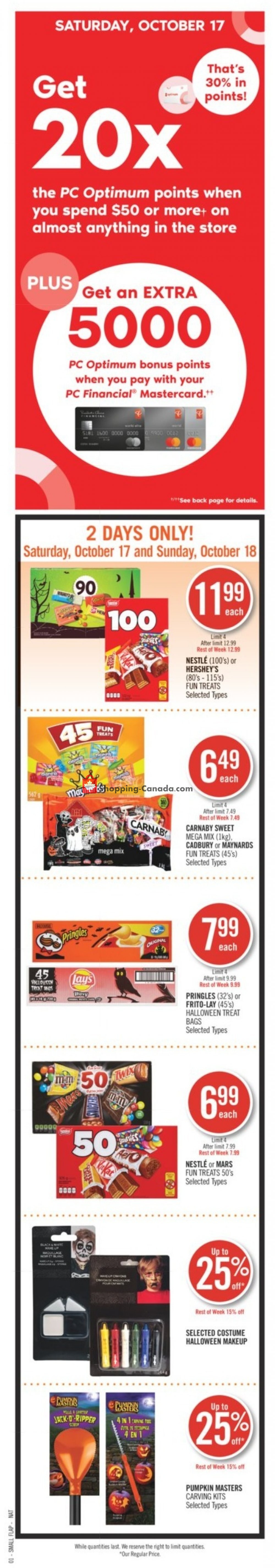 Shoppers Drug Mart flyer from Saturday October 17, 2020 to Thursday October 22, 2020 - page 1