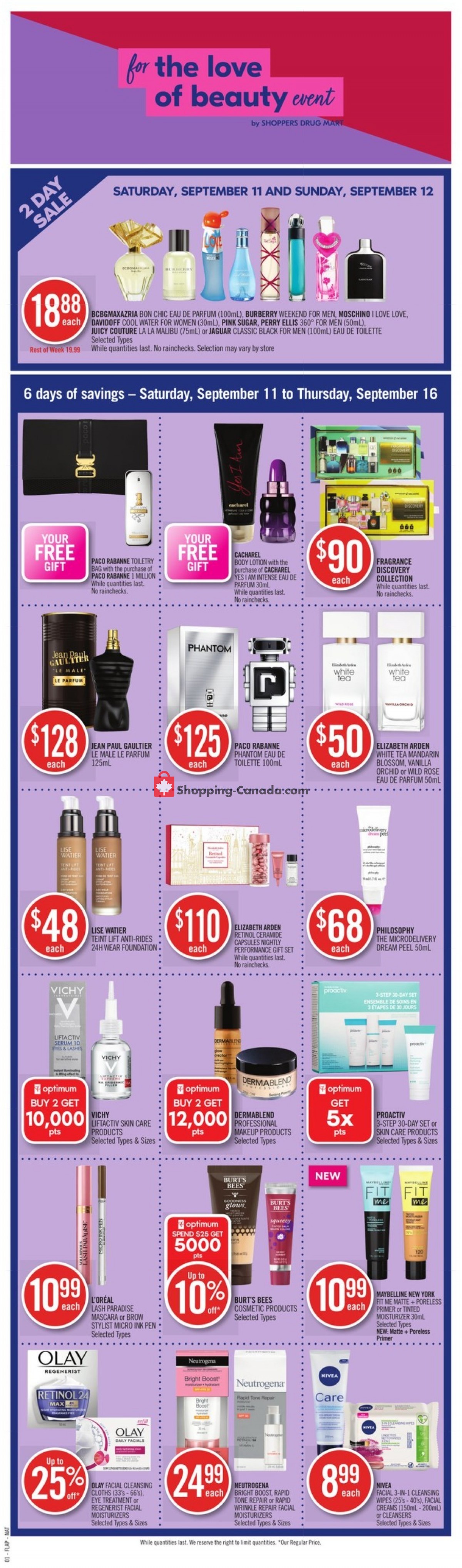Shoppers Drug Mart flyer from Saturday September 11, 2021 to Thursday September 16, 2021 - page 1