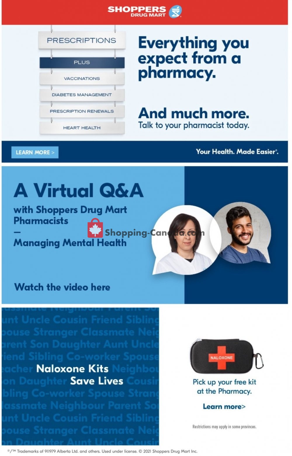 Shoppers Drug Mart flyer from Saturday January 16, 2021 to Thursday January 21, 2021 - page 1