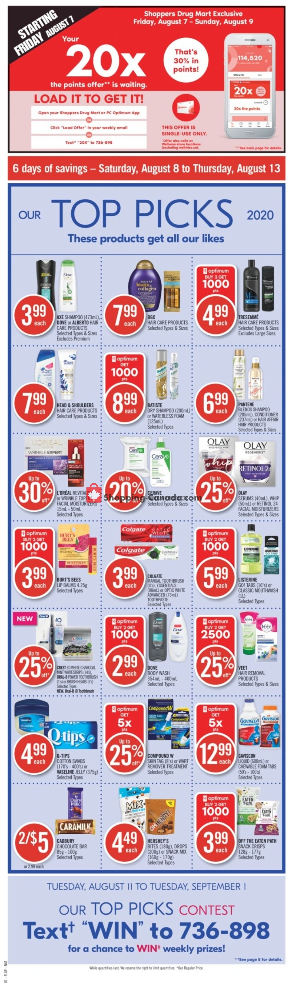 Shoppers Drug Mart flyer from Saturday August 8, 2020 to Thursday August 13, 2020 - page 2