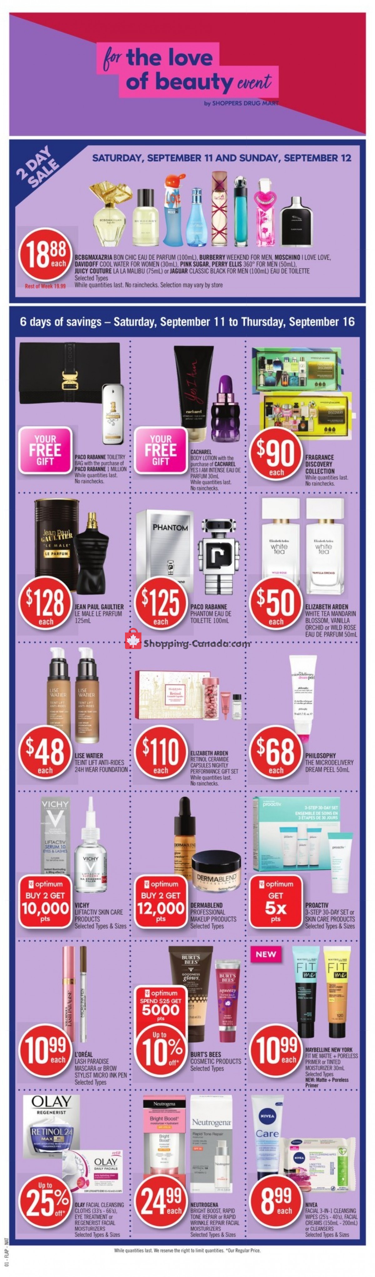 Shoppers Drug Mart flyer from Saturday September 11, 2021 to Thursday September 16, 2021 - page 1