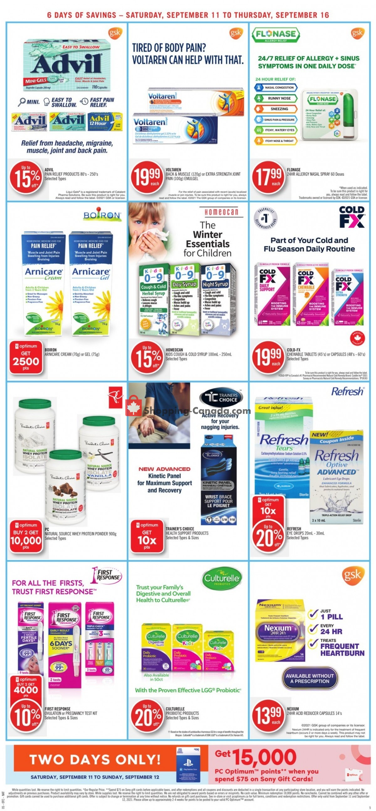 Shoppers Drug Mart Canada Flyer 6 Day S Of Savings Mb September 11 September 16 21 Shopping Canada