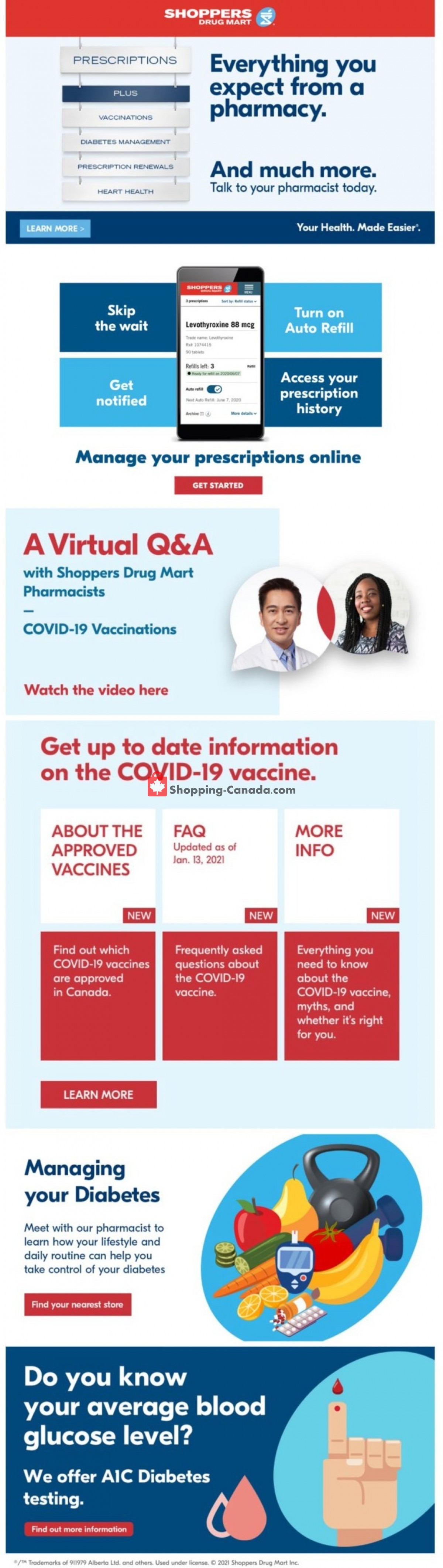 Shoppers Drug Mart flyer from Saturday February 27, 2021 to Thursday March 4, 2021 - page 1