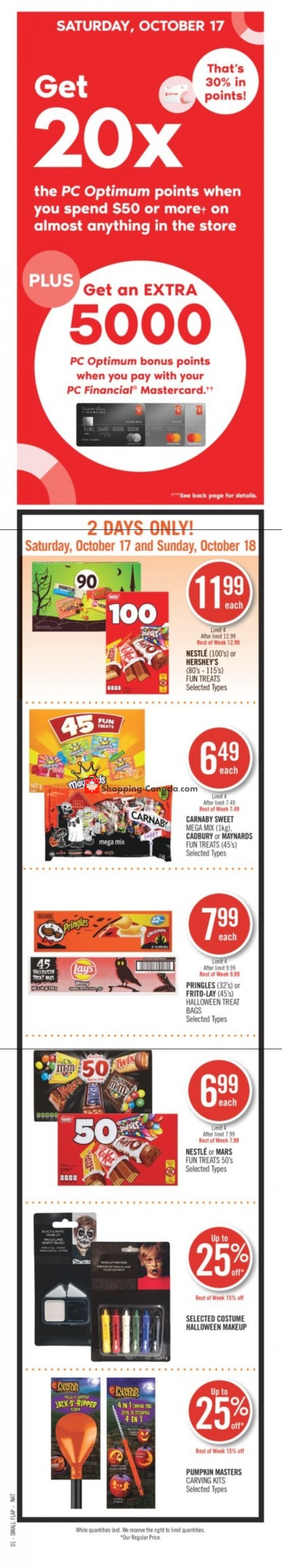Shoppers Drug Mart flyer from Saturday October 17, 2020 to Thursday October 22, 2020 - page 1