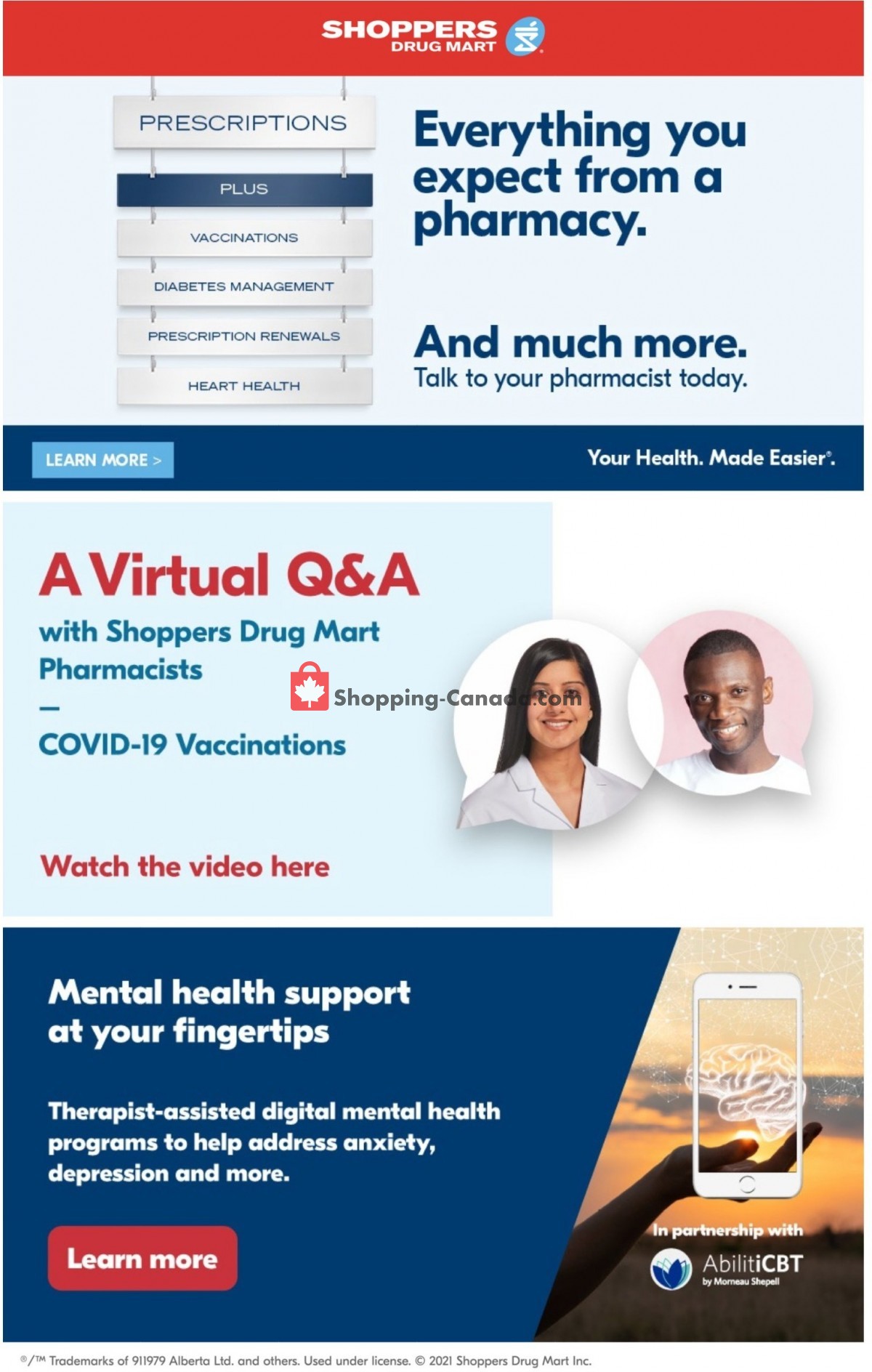 Shoppers Drug Mart flyer from Saturday April 3, 2021 to Thursday April 8, 2021 - page 1